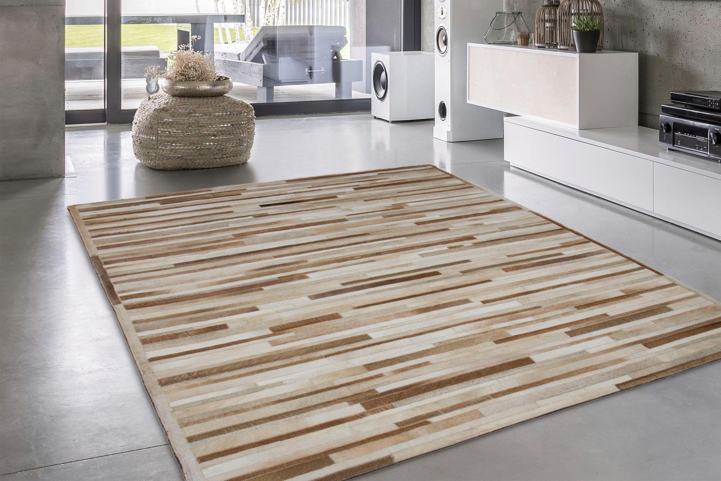 calo-deluxe Fellteppich »Dakota 1120«, rechteckig, 8 mm Höhe, echtes Rinderfell, Wohnzimmer