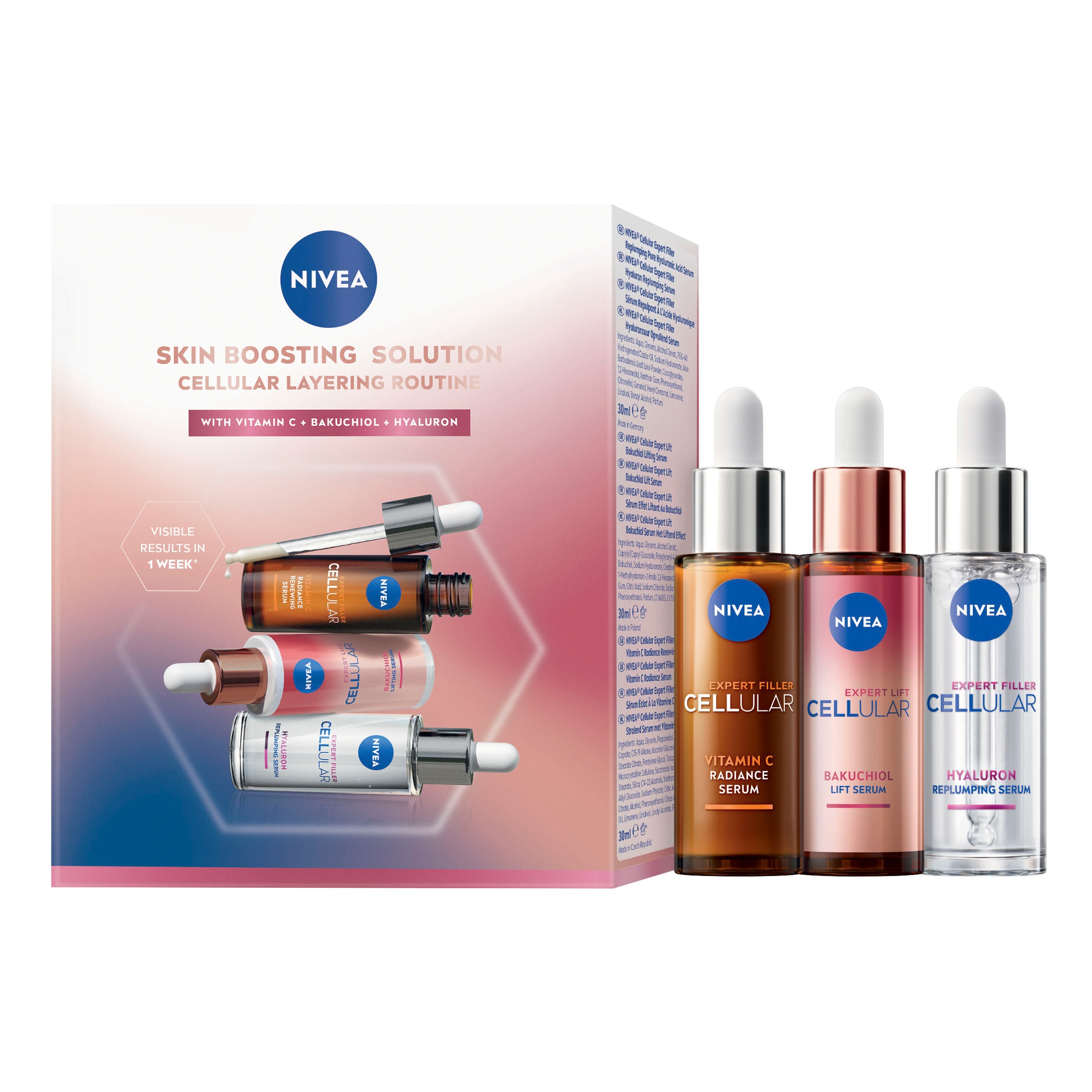 NIVEA Gesichtspflege-Set "NIVEA CELLULAR Serum Layering Routine Set", 348mltransparent, Hautpflegemittel