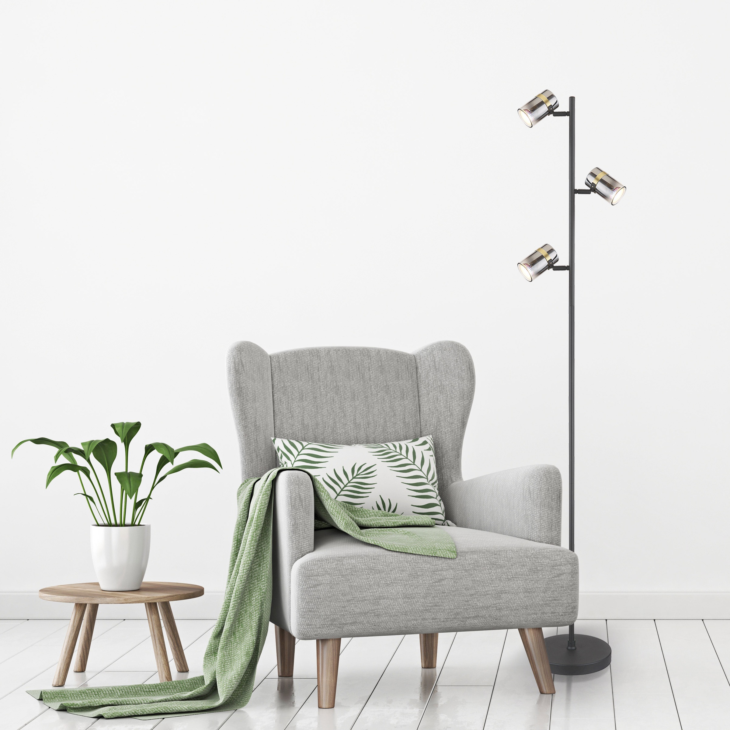 GLOBO LIGHTING Stehlampe »TRABBY«, Leuchtmittel GU10 | ohne Leuchtmittel, Stehleuchte/Wohnzimmer/Schlafzimmer/Flur