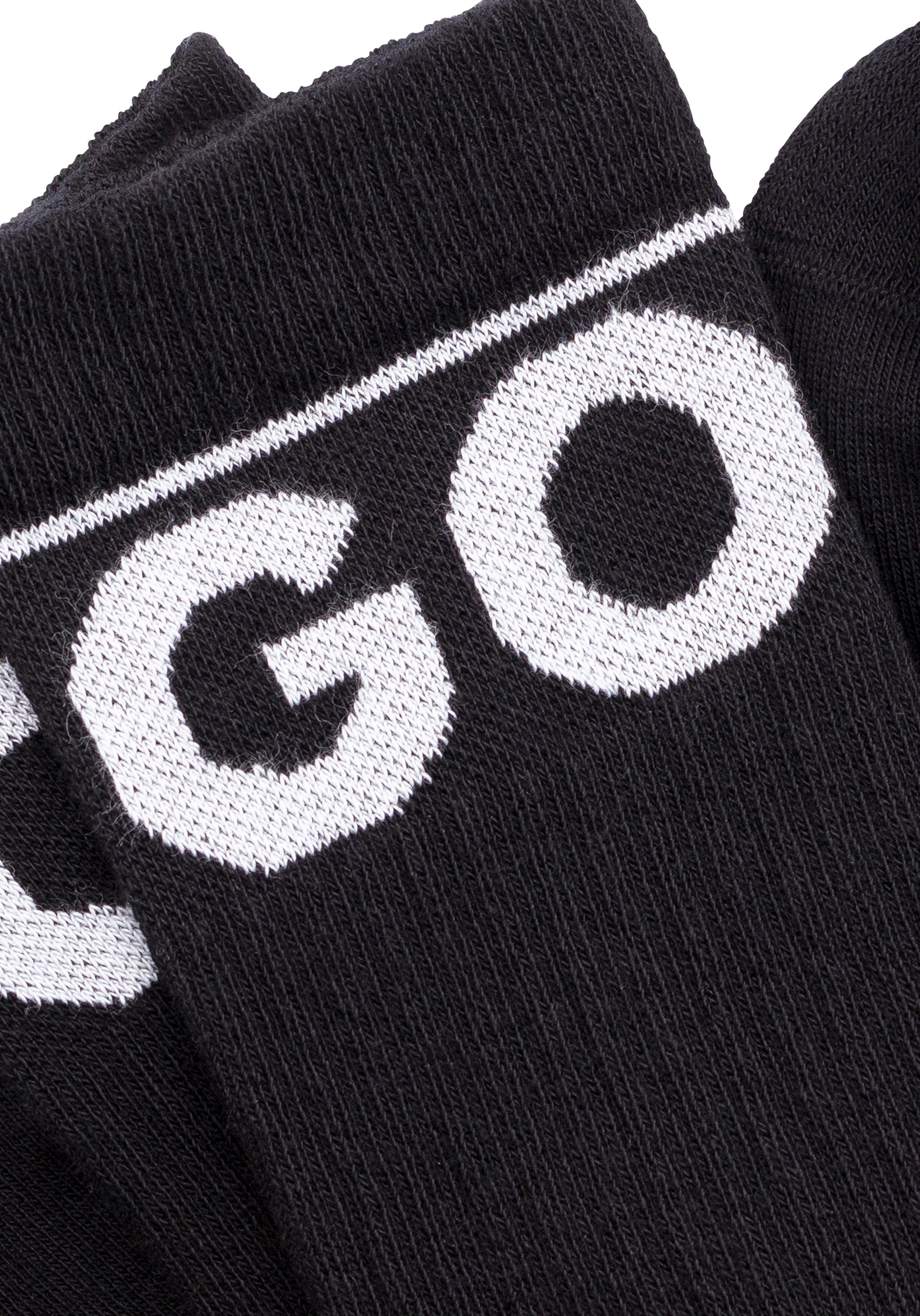 HUGO Underwear Freizeitsocken »2P QS RIB ICONIC CC«, (Packung, 2 Paar, 2er), mit kontrastfarbenen HUGO Schriftzug