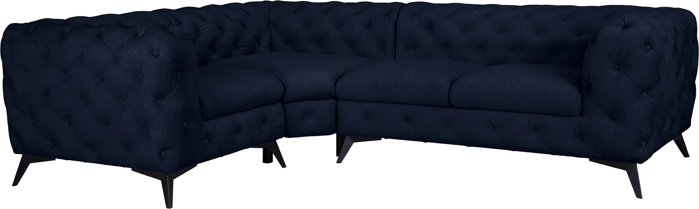 Thumbnail - Leonique Chesterfield-Sofa "Ecksofa GLYNIS L-Form mit Wellenunterfederung, Maße B/T/H 264/204/75cm", aufwändige Knopfhef...