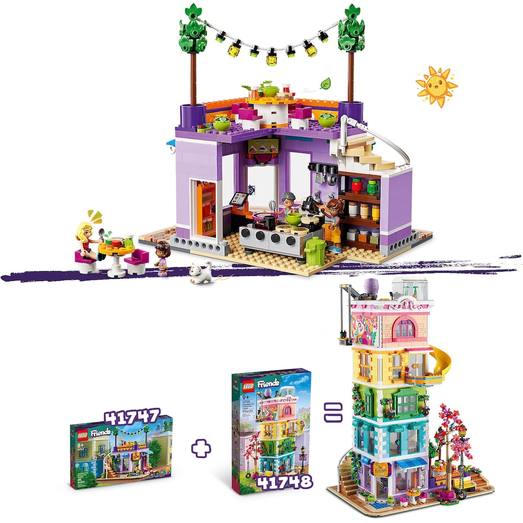 LEGO® Konstruktionsspielsteine »Heartlake City Gemeinschaftsküche (41747), LEGO® Friends«, (695 St.)