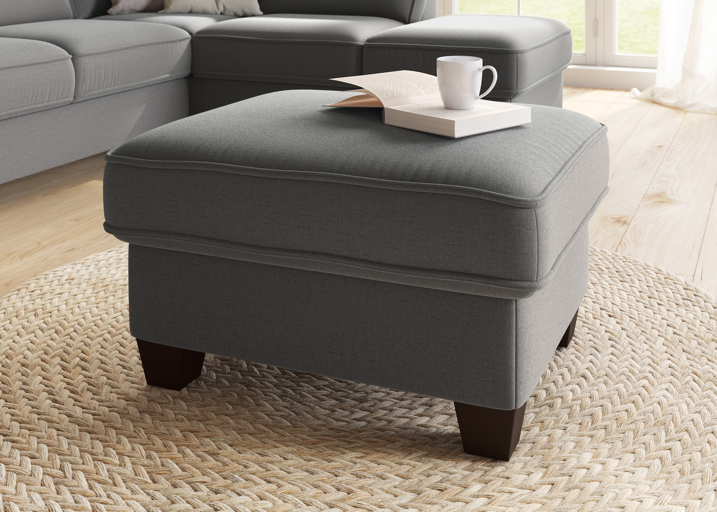 OTTO home Hocker "County" 1 Stk. tlg. mit Federkern und Stauraum, passend zur "County"-Serie
