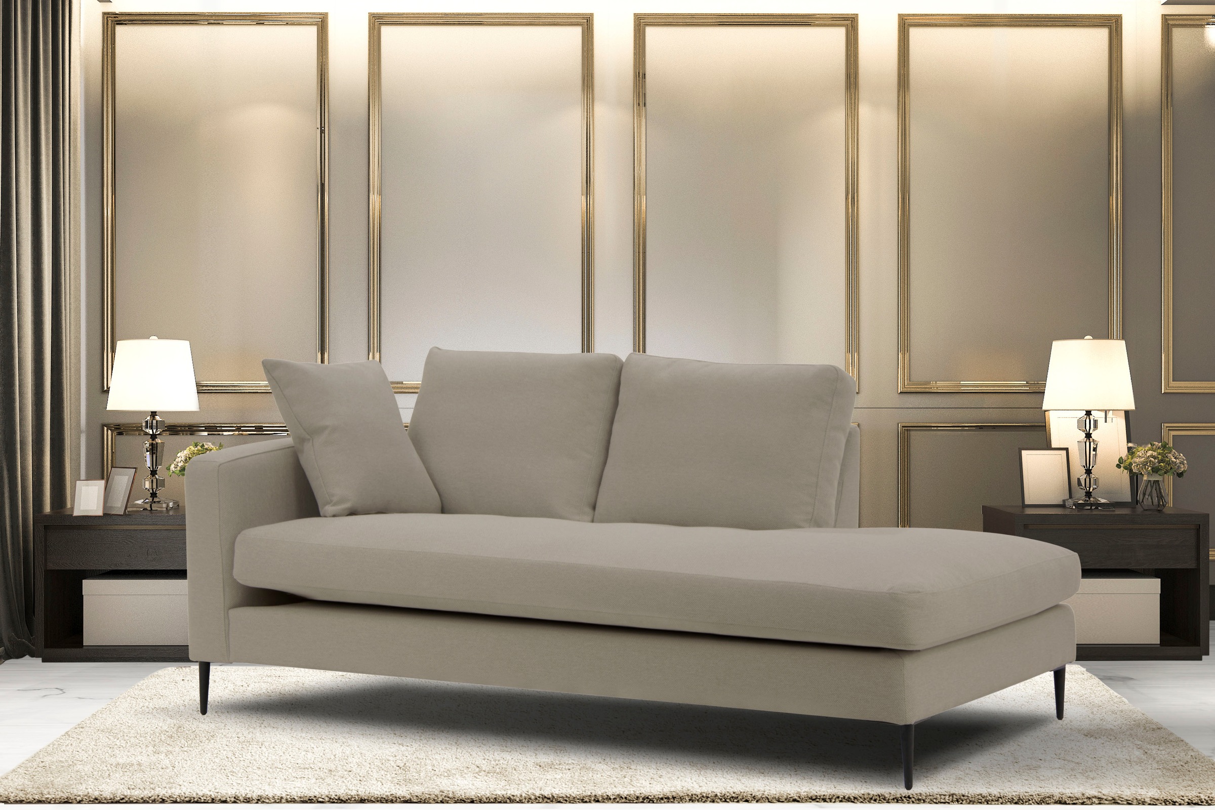 Home affaire Recamiere "Cozy Chaiselongue, Maße B/T/H: 195/97/80 cm" mit lo günstig online kaufen