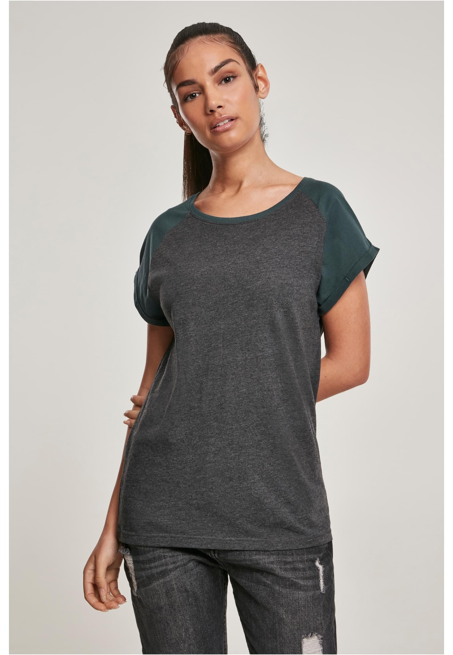 URBAN CLASSICS T-Shirt bestellen BAUR für »Damen Tee«, | (1 Contrast Raglan tlg.) Ladies