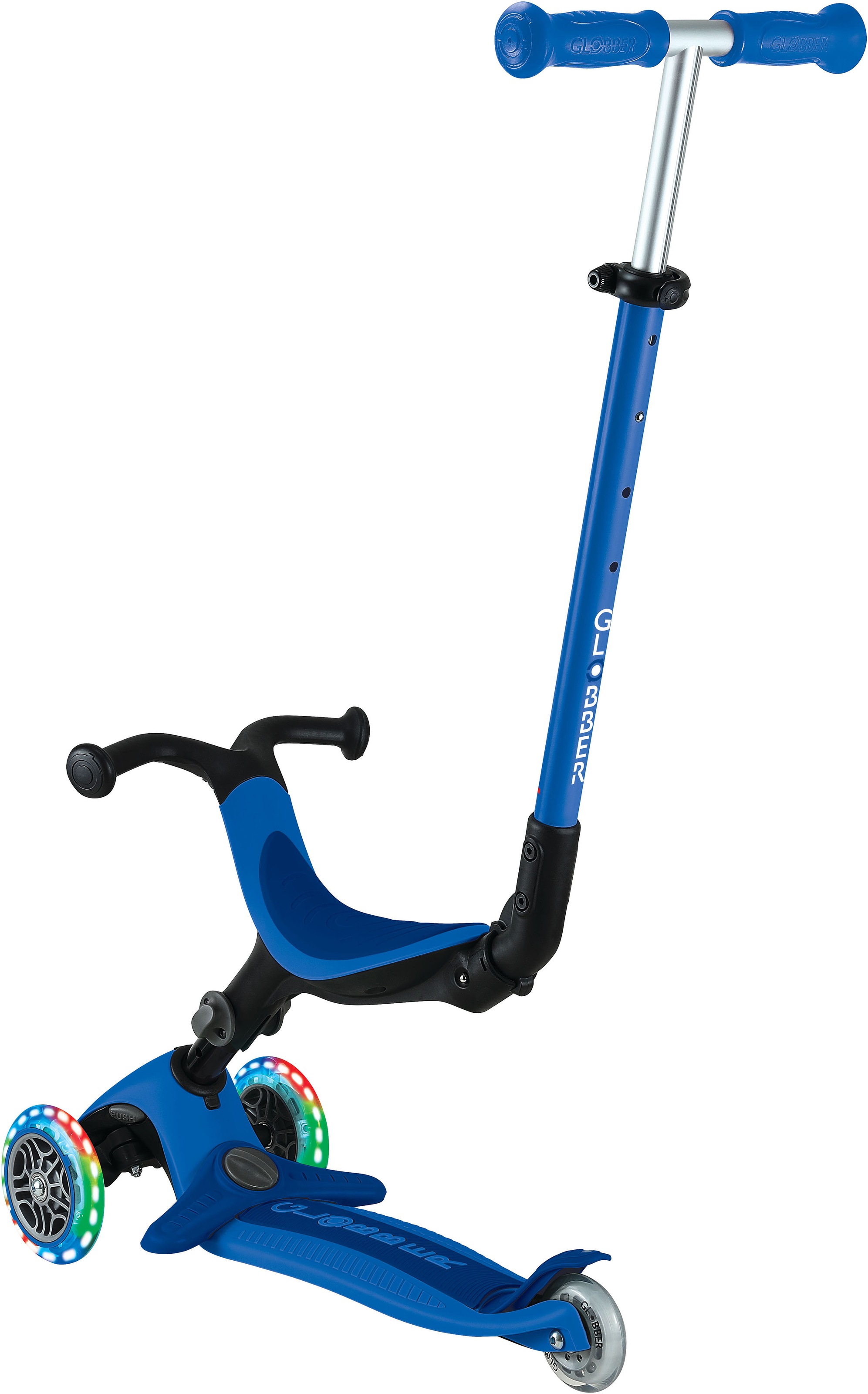 Globber Tretroller »GO-UP ACTIVE LIGHTS mit Leuchtrollen« Dreirad, Laufrad und Scooter