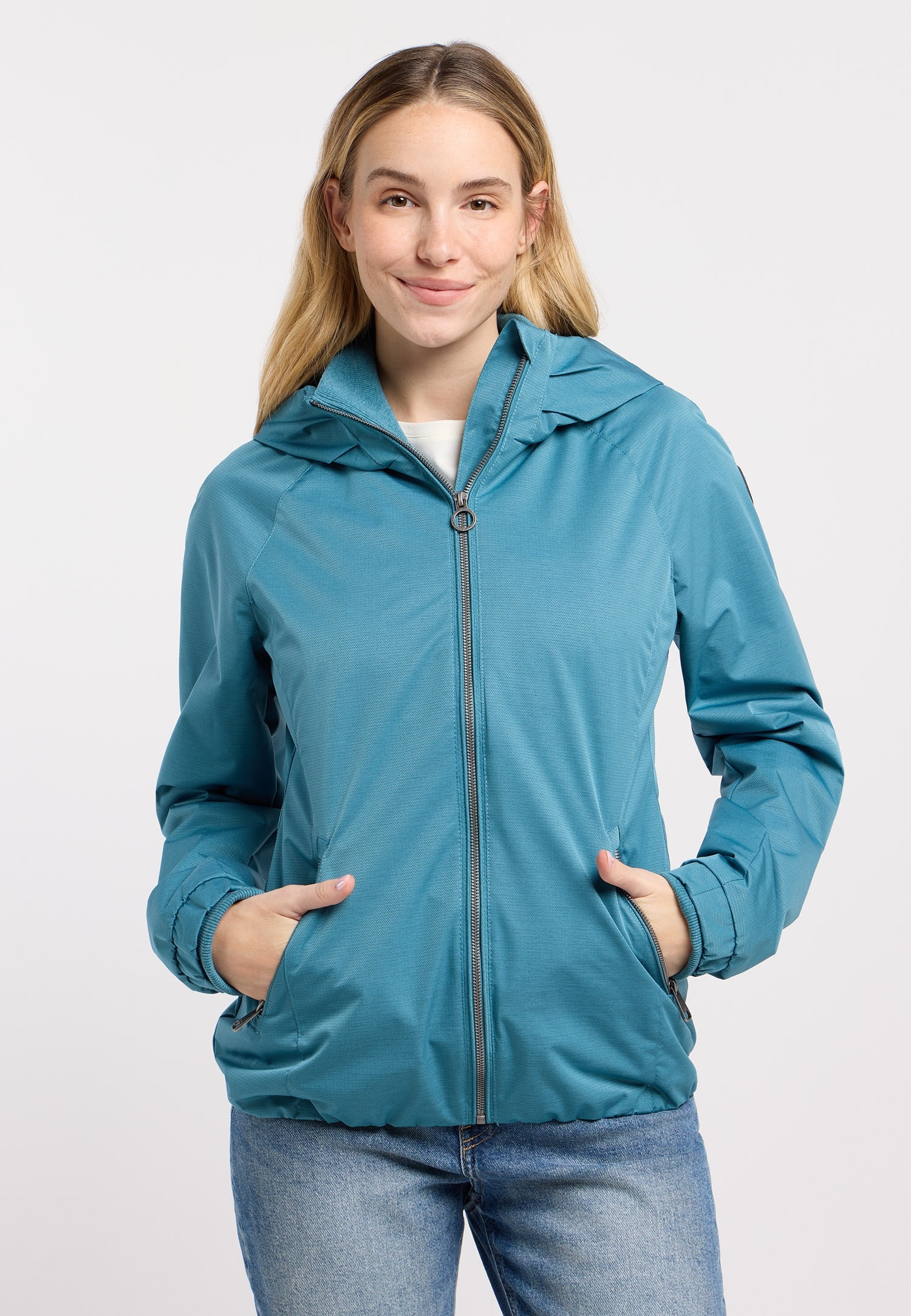 Ragwear Outdoorjacke "DIZZIE" mit Kapuze Wasserabweisend mit Kordelzug am Saum und Reißverschlusstaschen