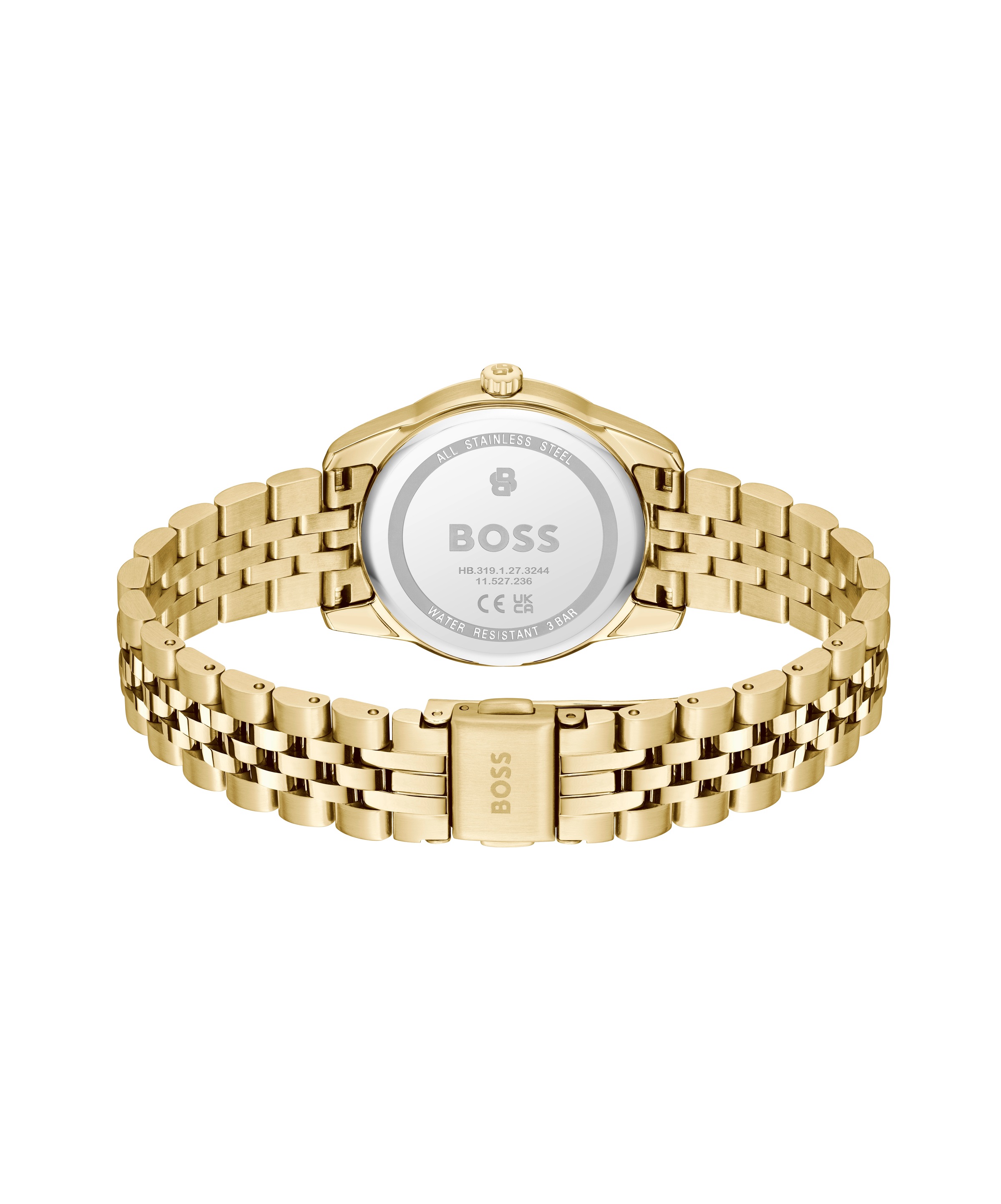 BOSS Quarzuhr »GRACEFUL« Armbanduhr, Damenuhr, Edelstahlarmband, analog, Glaskristalle