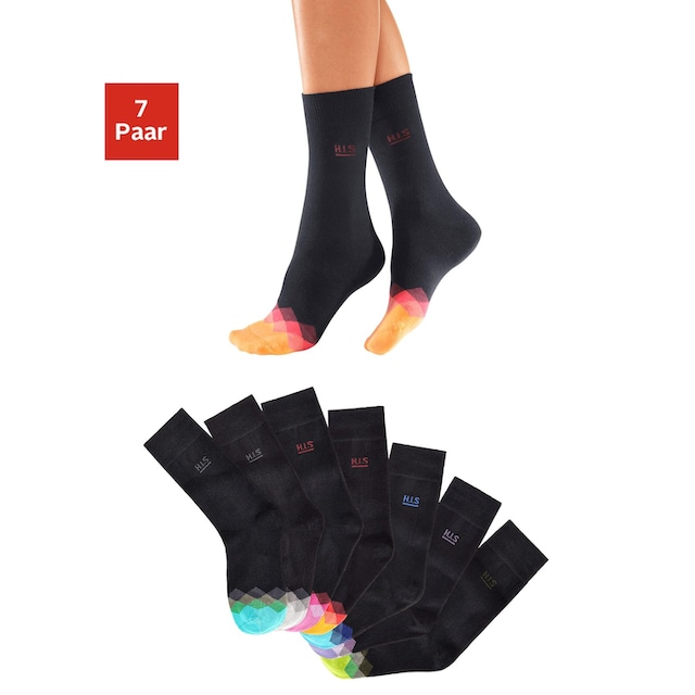 Paar) BAUR tollen Socken der mit Farbmuster an | Spitze (7 H.I.S