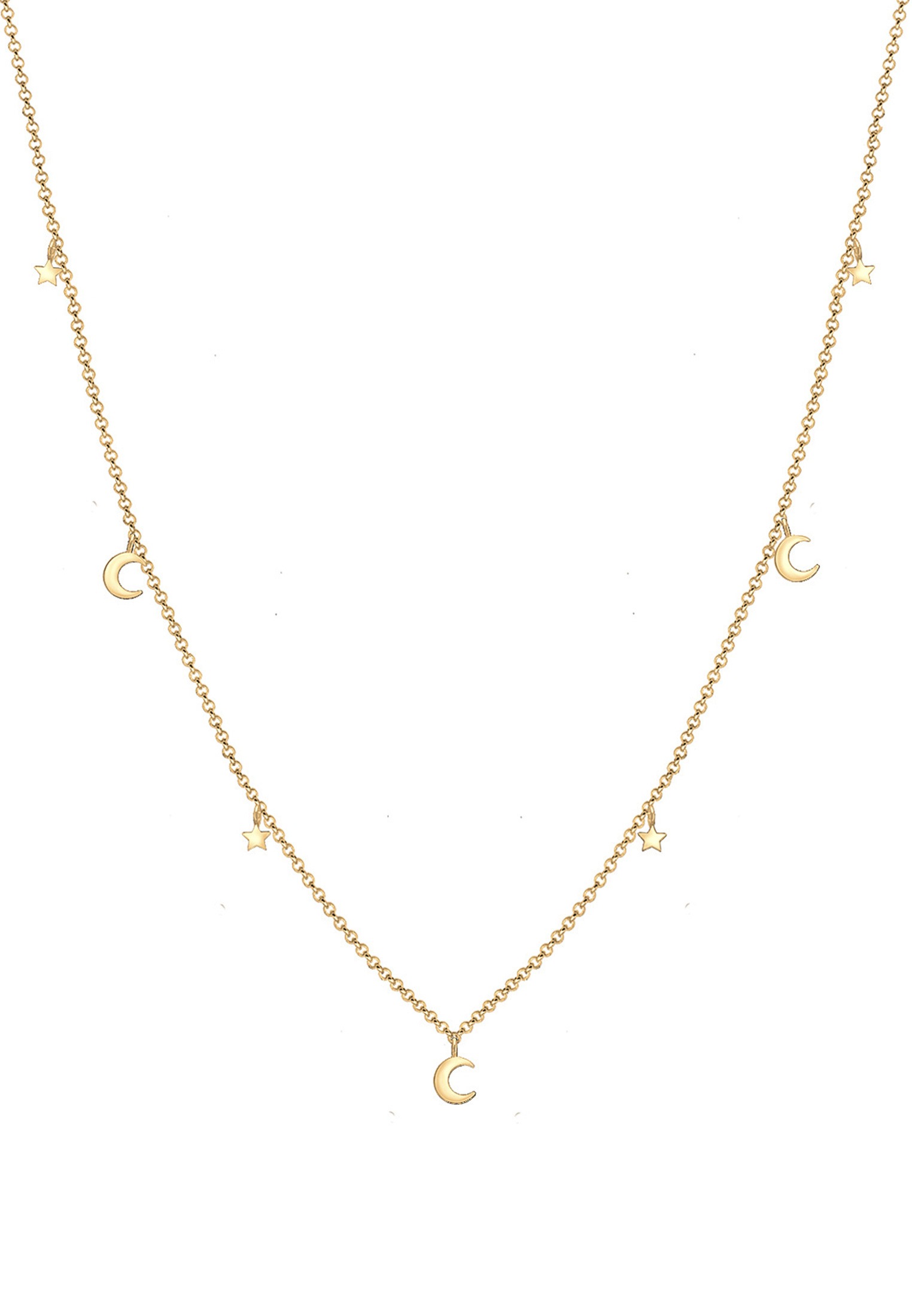 Elli Kette mit Anhänger »Sterne und Halbmond Astro Anhänger 925 Silber«