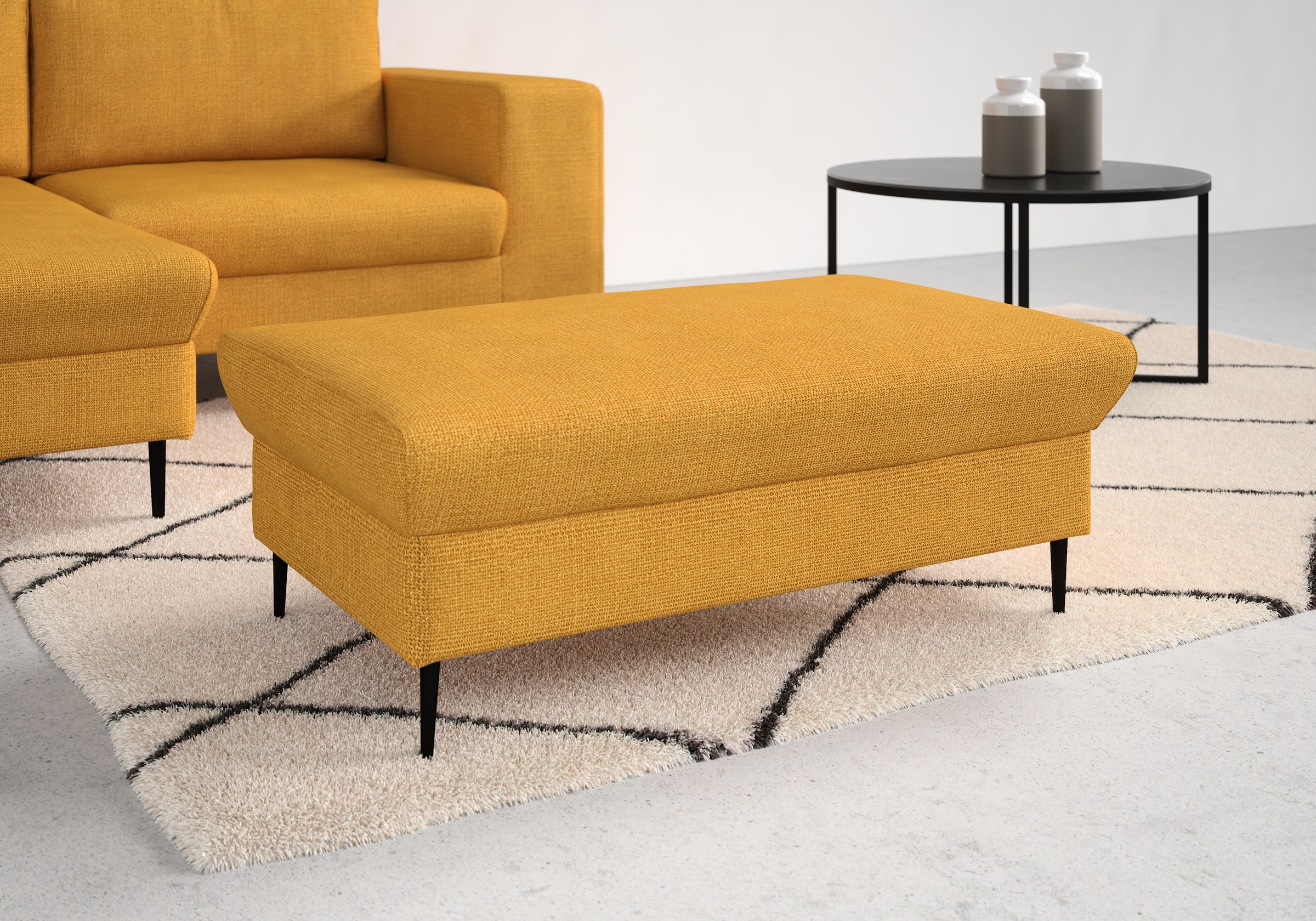 DOMO collection Sitzhocker "Modica" Auch in Cord, Fußhöhe passend für gängige Saugroboter