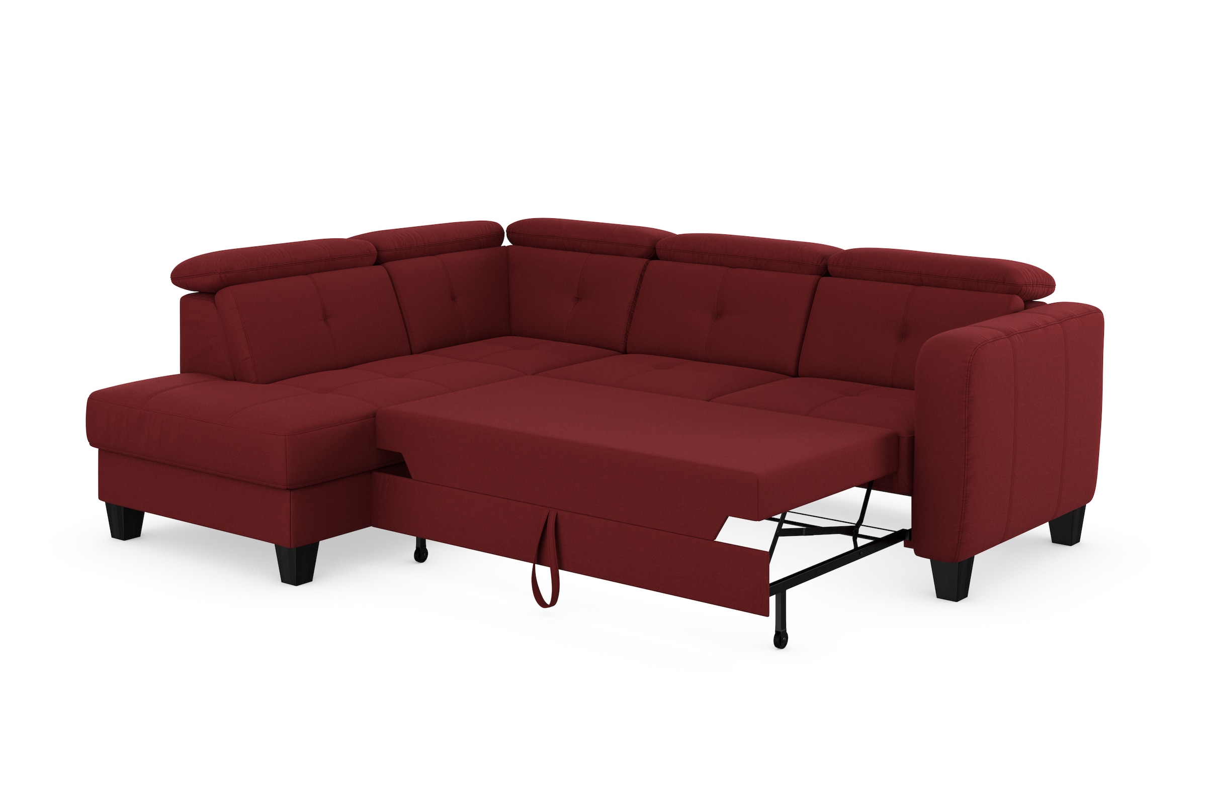 sit&more Ecksofa »Belluci L-Form«, inklusive Federkern, wahlweise mit Bettfunktion und Bettkasten