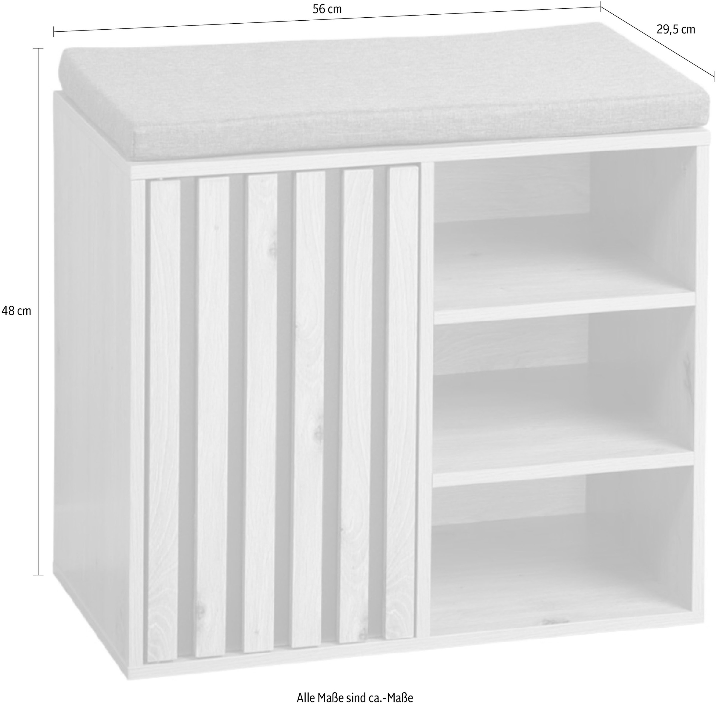 KESPER® Schuhbank »Schuhschrank mit Sitzkissen« grifflos, Sitzkissen abnehmbar und waschbar
