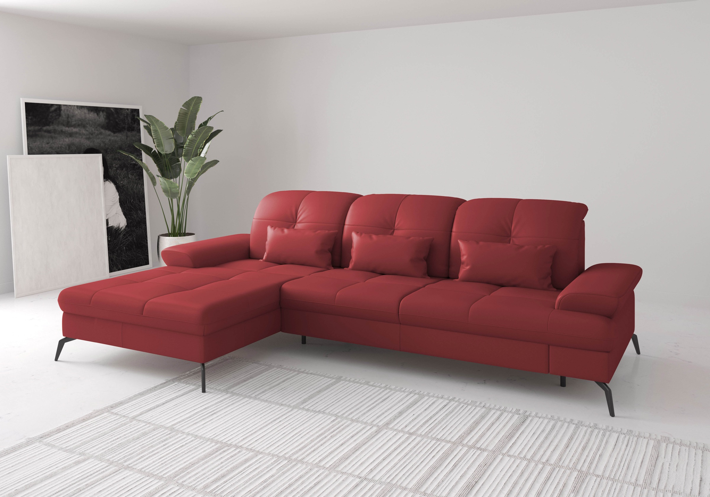 sit&more Ecksofa "Amica, L-Form, inkl. Sitztiefenverstellung & Armteilverstellung" wahlweise mit Schlaffunktion, Bettkasten und Kopfteilverstellung