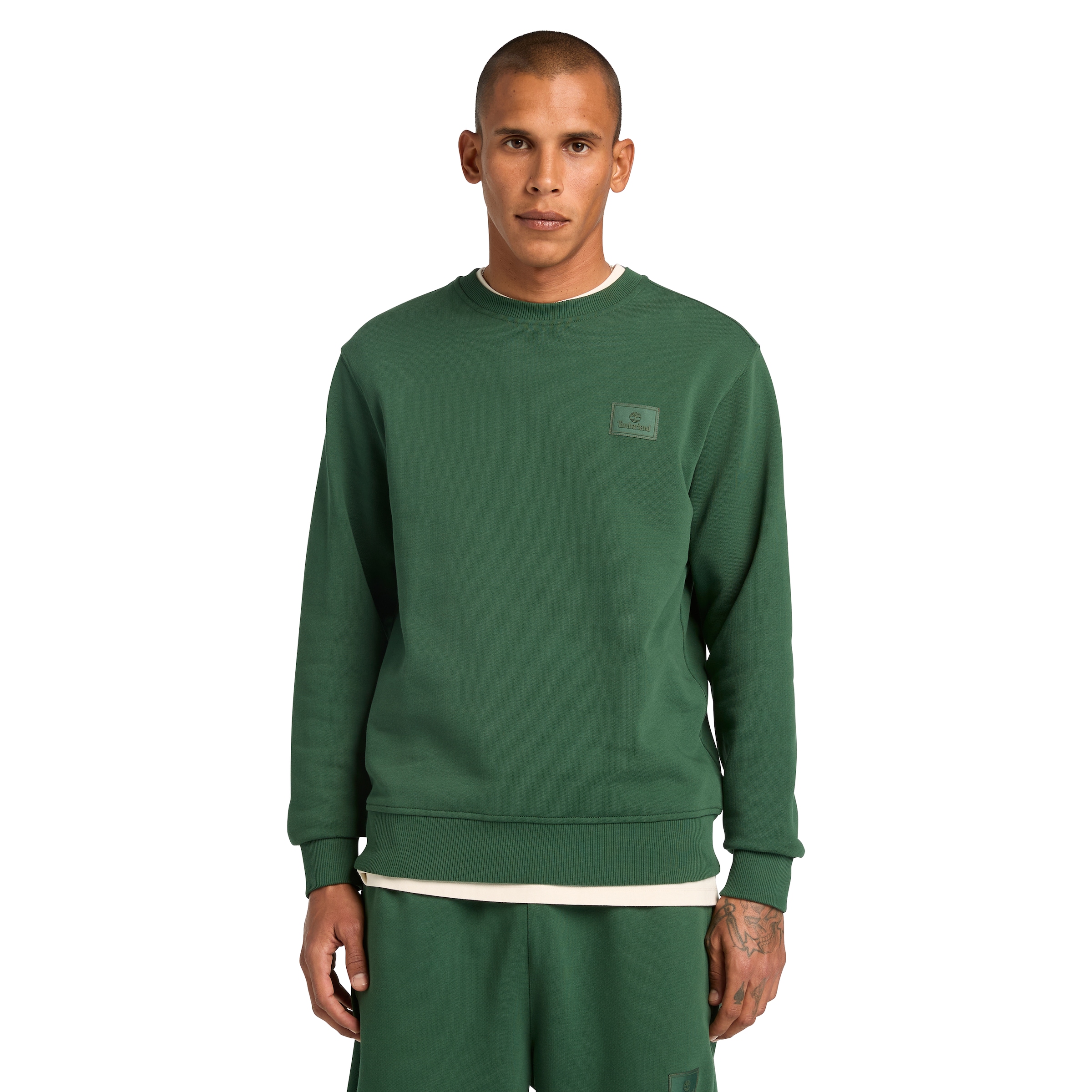 Timberland Sweatshirt "Silicon Badge (LB) Crew Neck", Langarm-Design, für Erwachsene, aus Baumwolle, bequemer Schnitt