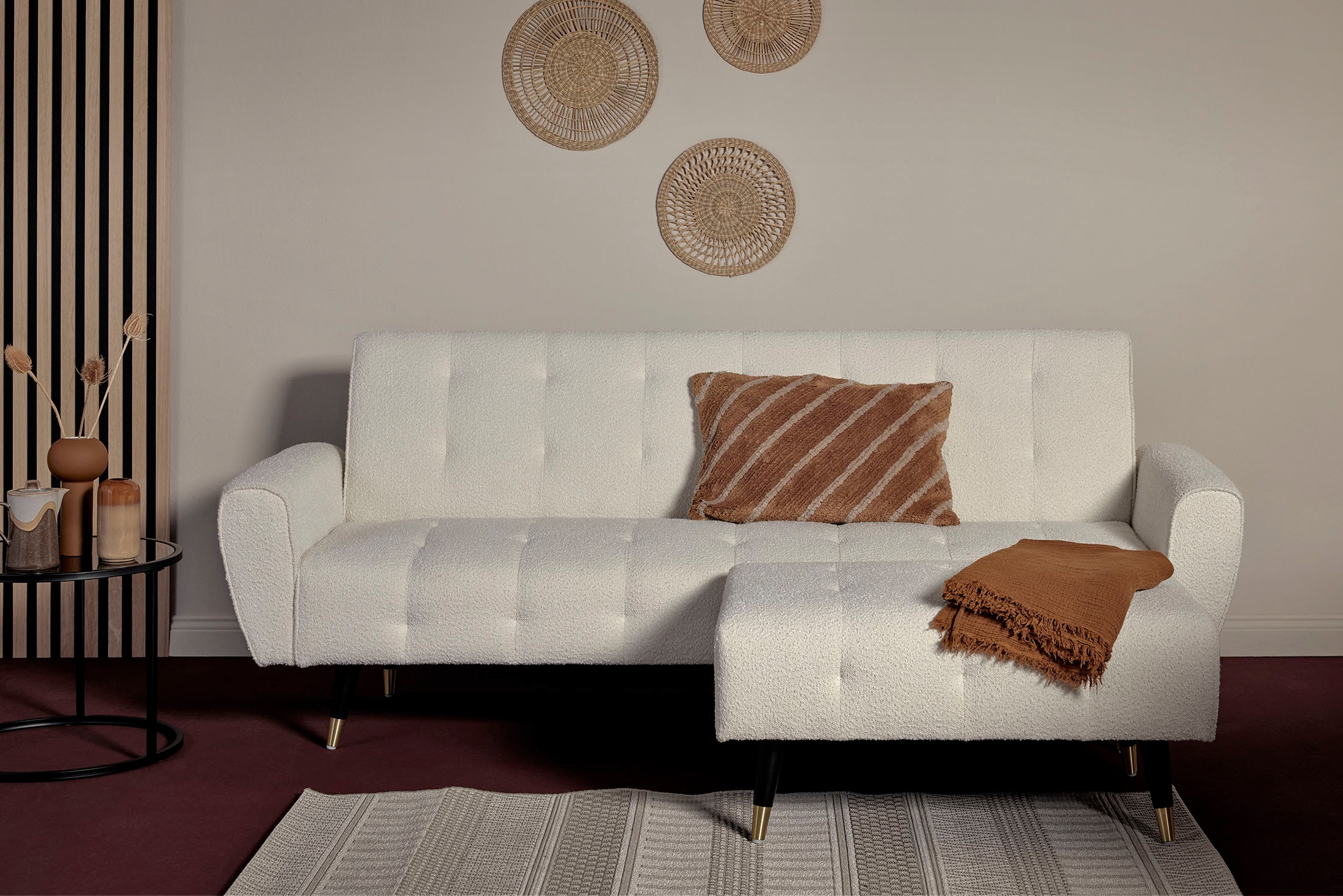 Jahnke 3-Sitzer "CHILLAX DREAM" mit Schlaffunktion, Seitentasche, Hocker fr günstig online kaufen
