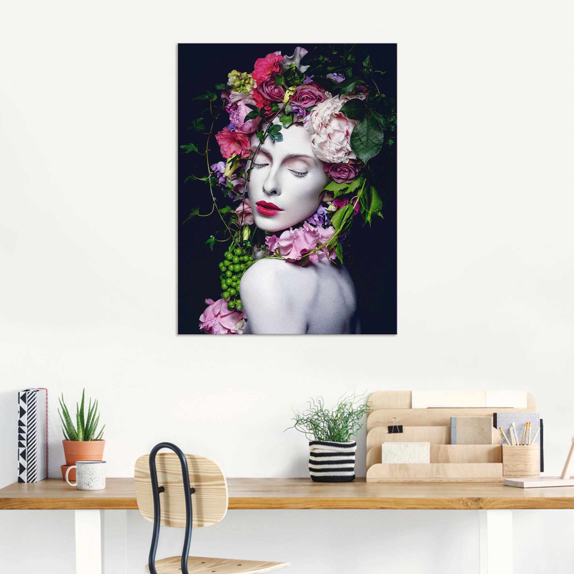 Artland Wandbild »Schöne Blumenkönigin«, Bilder von Frauen, (1 St.), als Alubild, Outdoorbild, Leinwandbild, Poster, Wandaufkleber