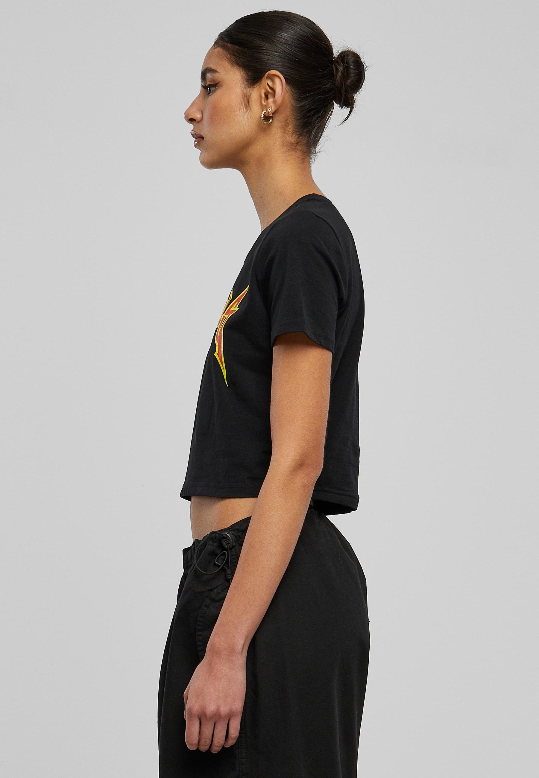 Miss Tee Kurzarmshirt »Miss Tee Damen Badgirls Cropped Tee«, (1 tlg.)