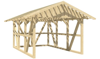 Einzelcarport »Schwarzwald«, KVH, Fichte, 300 cm, Weiß