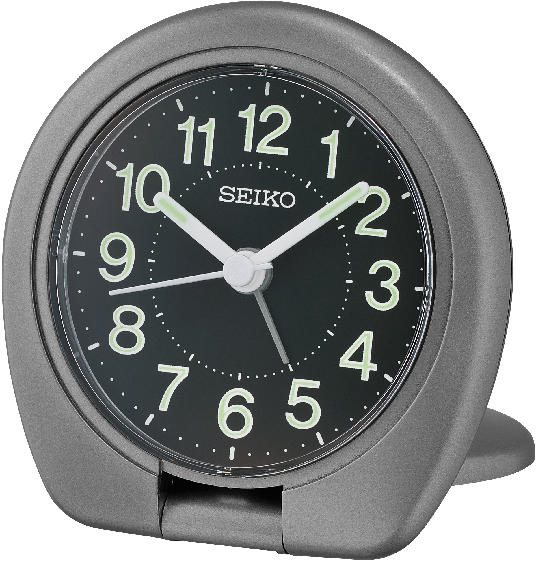 SEIKO Reisewecker "QHT018T", grau, Wecker, Quarzwecker, Wecker, Reisewecker, Schlafzimmer, Snooze, Beleuchtung