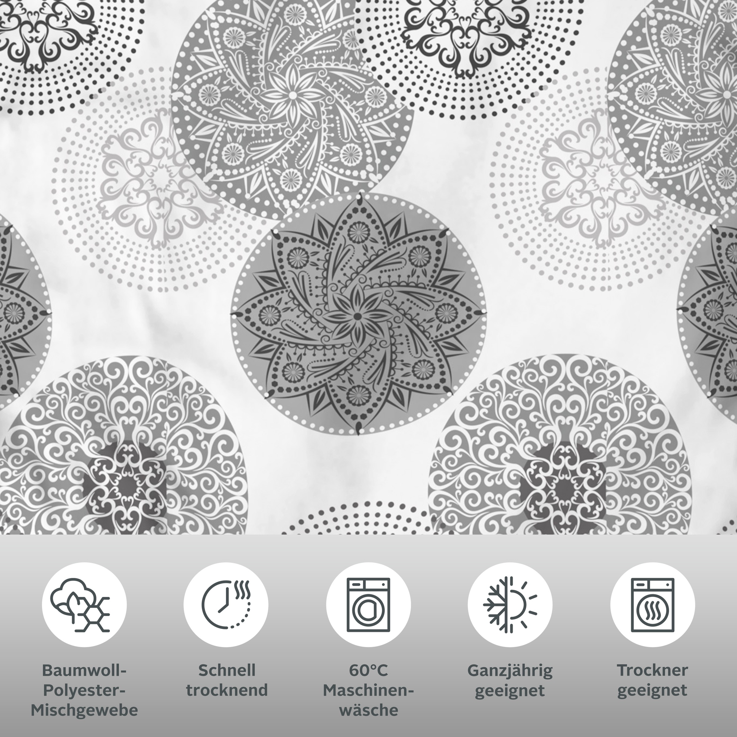 Thumbnail - my home Bettwäsche "Tesso in Gr. 135x200, 155x220 oder 200x200 cm" 2 Stk. tlg. Bettwäsche mit Ornamenten und in verschie...