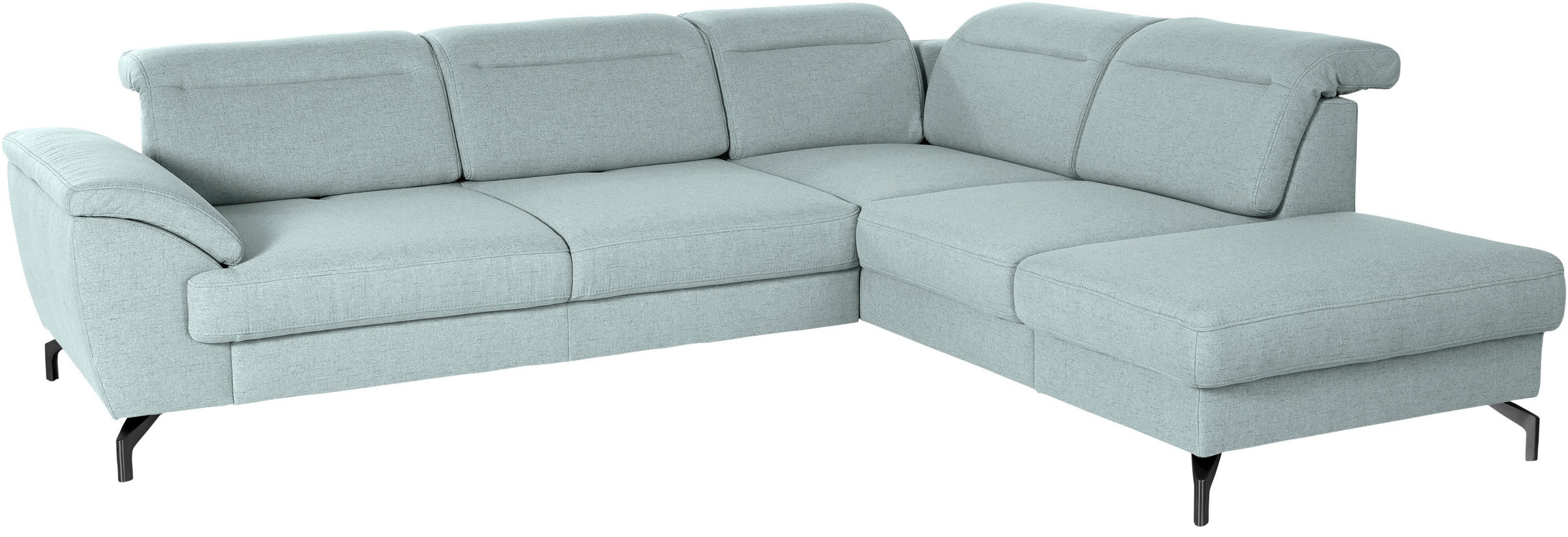 sit&more Ecksofa »Percy L-Form«, 12 cm Fußhöhe, Sitztiefenverstellung, wahlweise in 2 Fußfarben