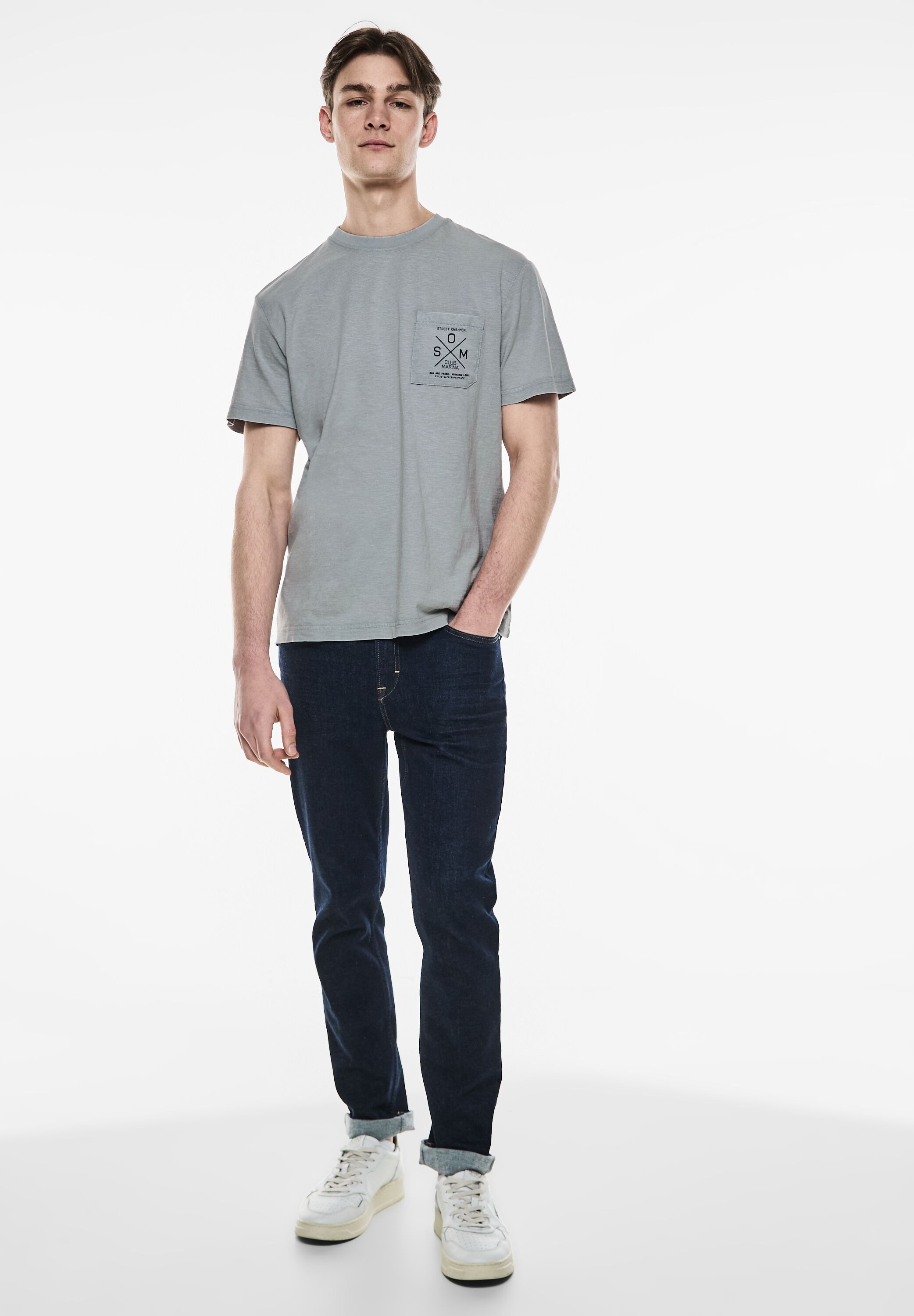 STREET ONE MEN T-Shirt, mit Brusttasche
