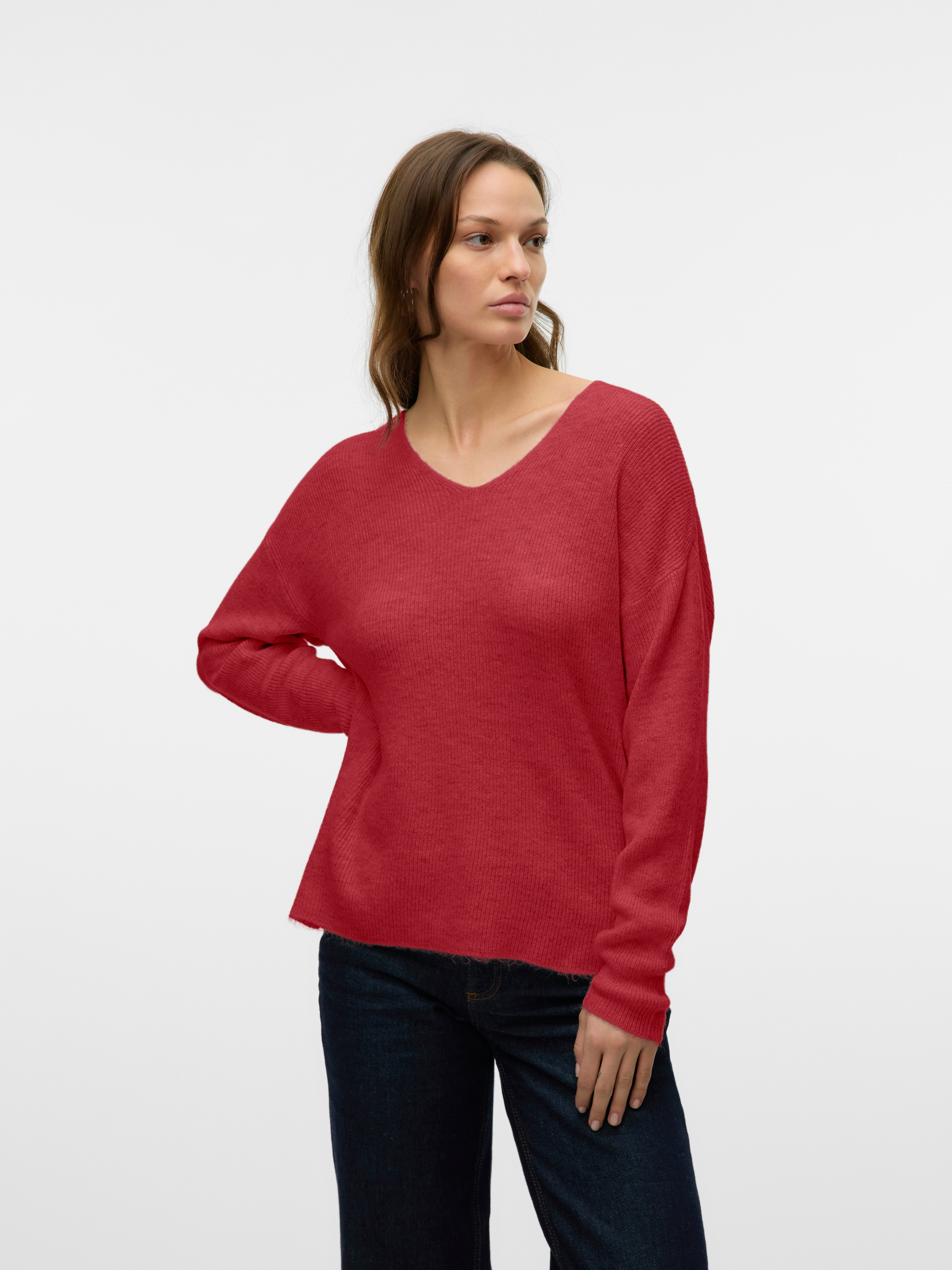 Vero Moda V-Ausschnitt-Pullover "VMCREWLEFILE LS V-NECK BLOUSE NOOS" günstig online kaufen