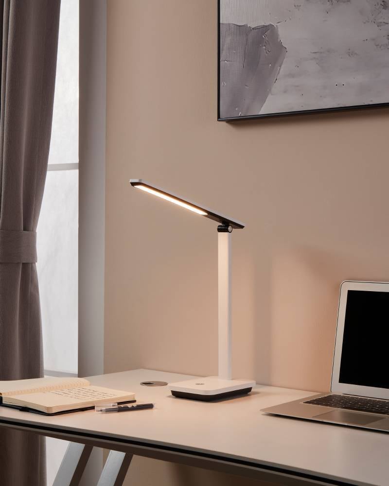 EGLO Tischleuchte »INIESTA«, 1 flammig-flammig, Nachttischlampe touch dimmbar, USB Ladefunktion, Weiß und Schwarz