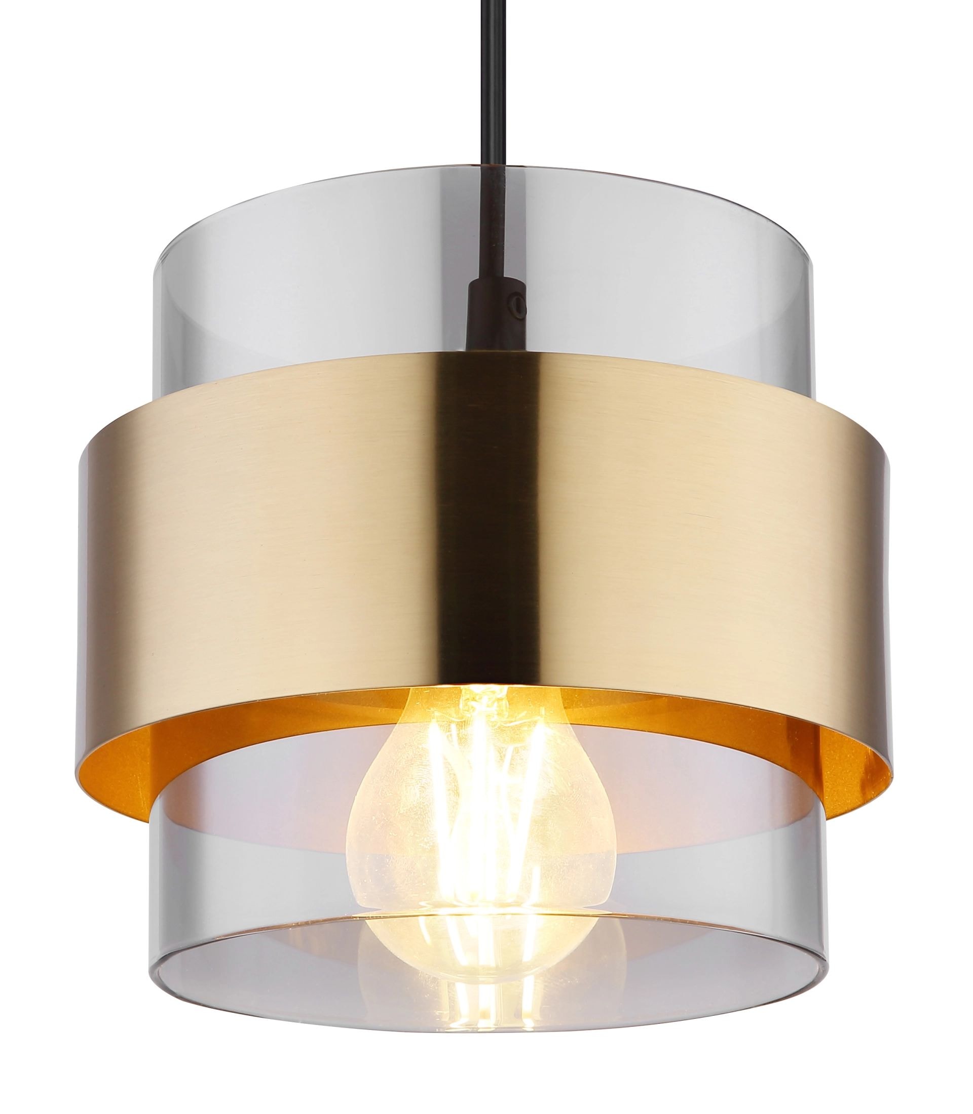 GLOBO LIGHTING Pendelleuchte »MILLEY« E27 1 Stk. Hängelampe, Hängeleuchte, Glas, Messing, Wohnzimmer