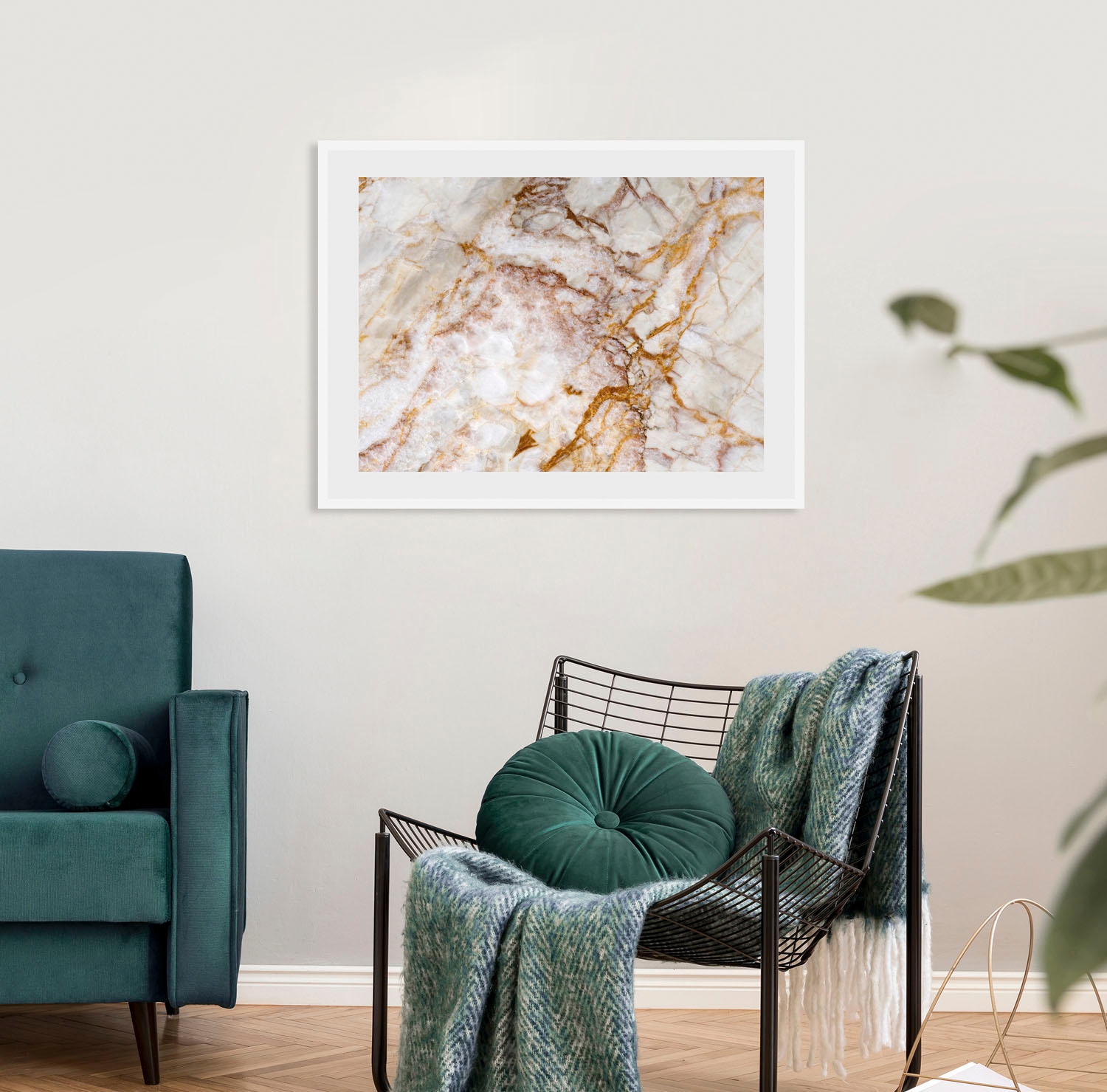 queence Bild »Christopher«, Abstrakt-Marmor-Kunst-Gemälde, (1 St.), HD Premium Poster-Druck inkl. Holzrahmen