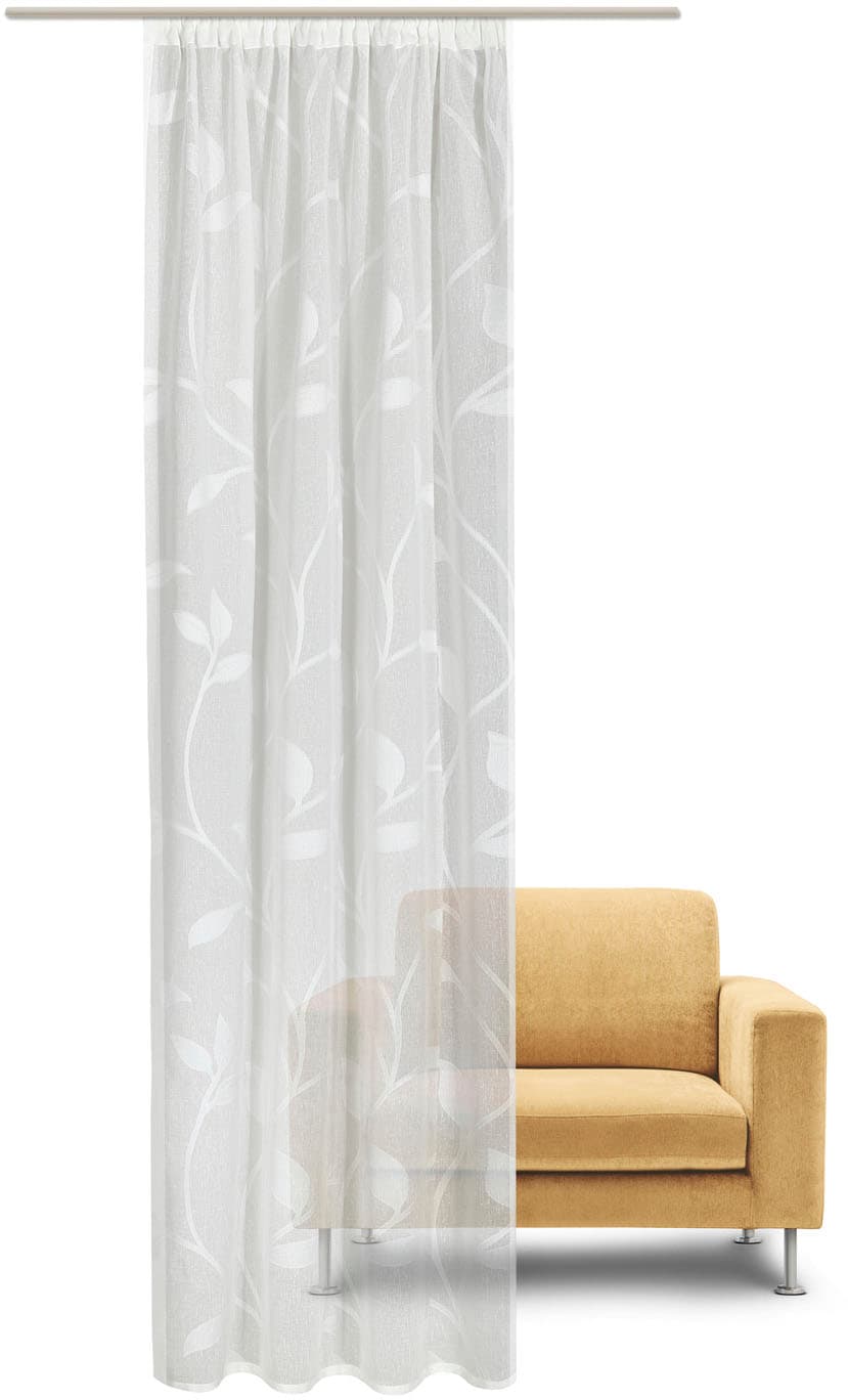 Gerster Gardine "Orsina" Kräuselband 1 Stk. tlg. Fertigschal - nature line günstig online kaufen