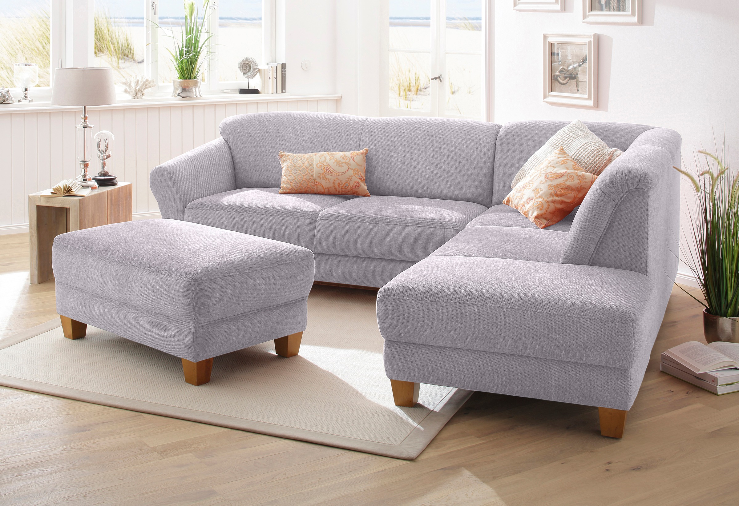 OTTO home Ecksofa "Gotland L-Form" wahlweise mit Sitztiefenverstellung + Bettkasten