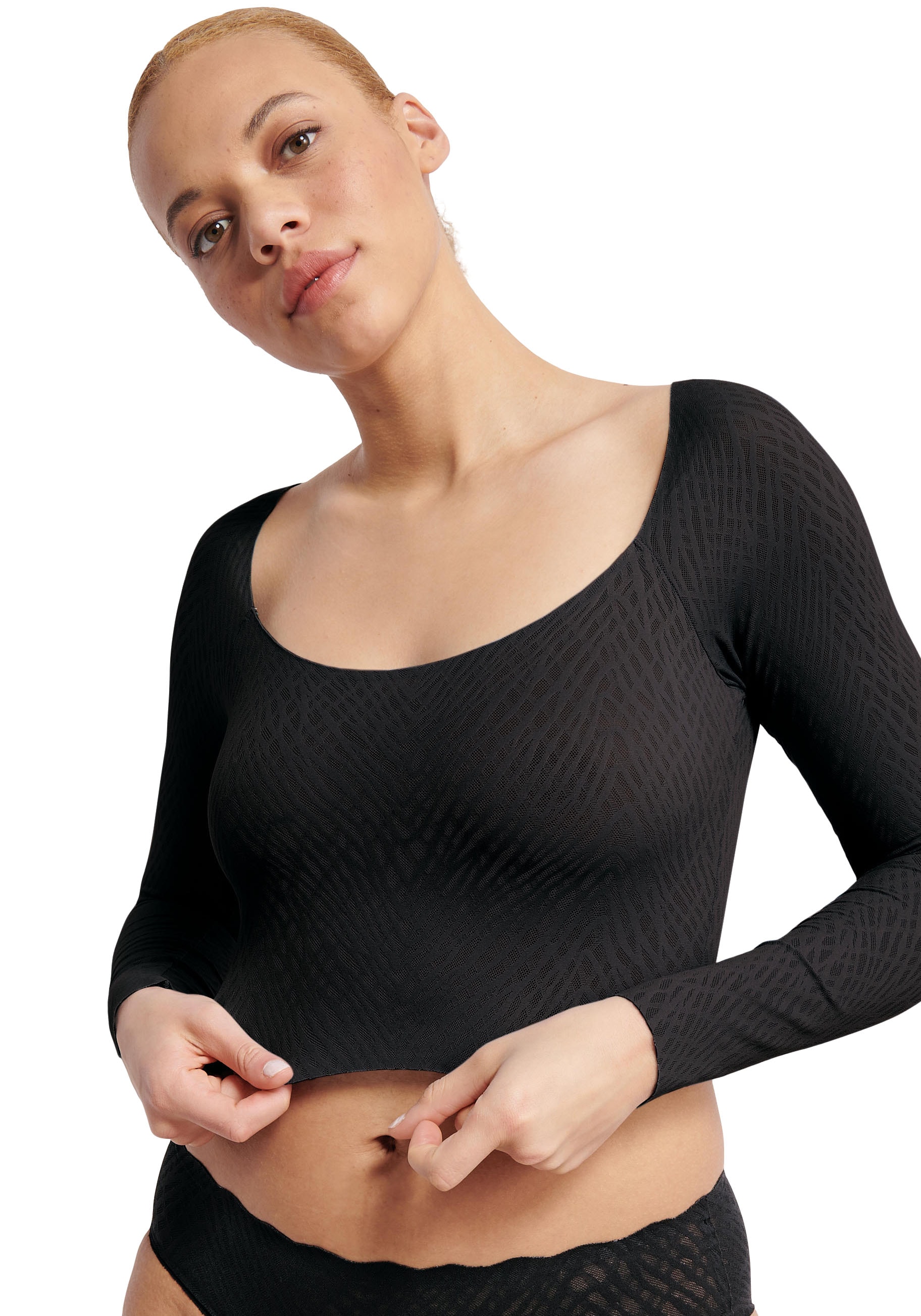sloggi Longsleeve "ZERO Feel Bliss" nahtlos mit Spitzenoptik, weich, elastisch