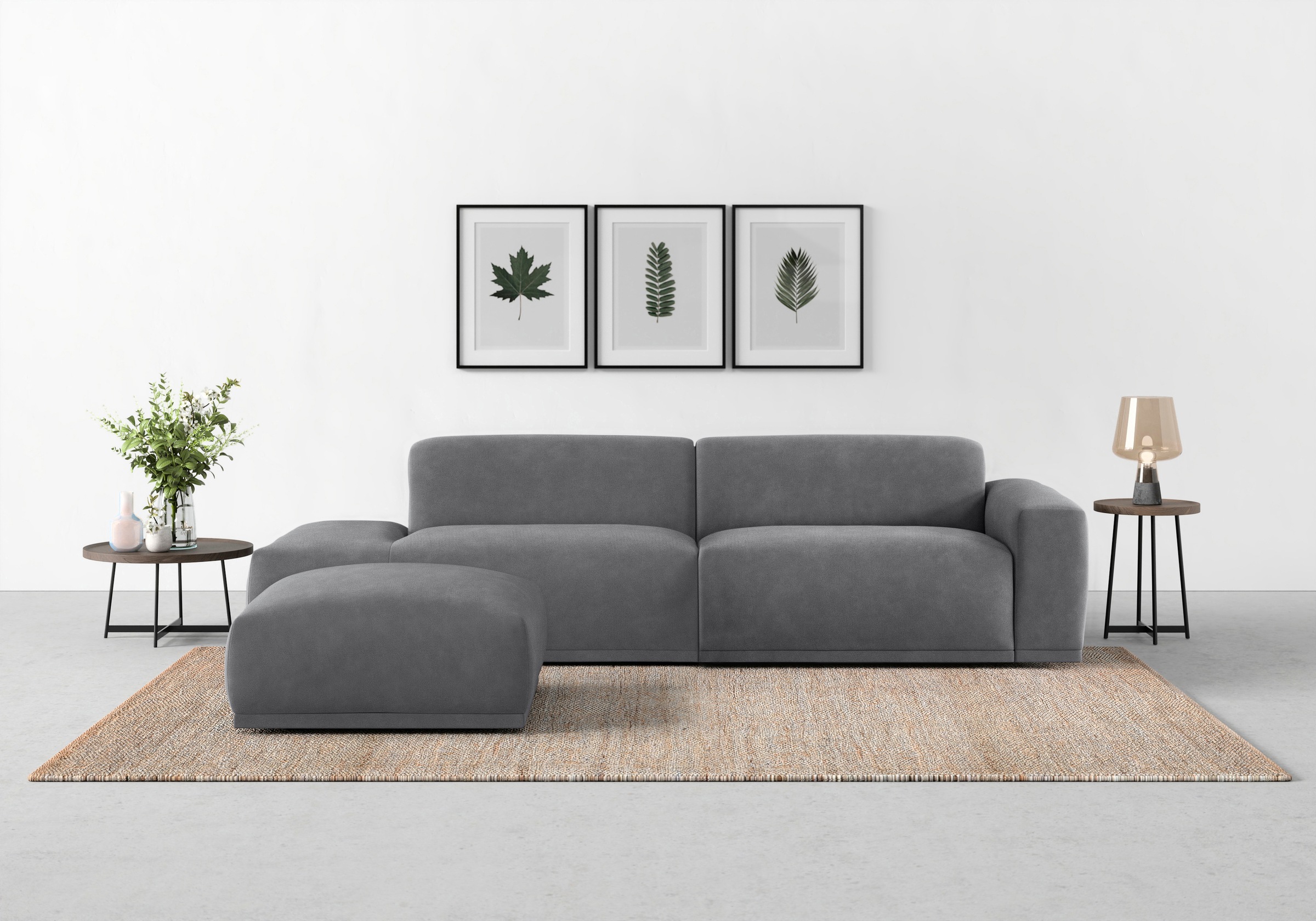 TRENDMANUFAKTUR Big-Sofa »Braga, mit hochwertigem Kaltschaum, Megasofa, in Cord erhältlich«, modernes Big-Sofa, Couch mit hohem Sitzkomfort, 277/72/107 cm (B/H/T)