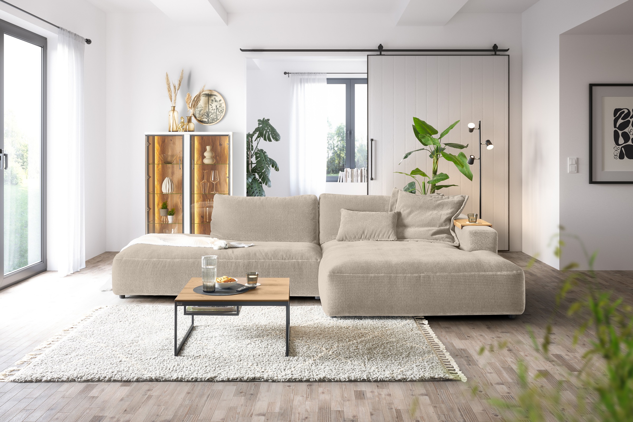 Musterring Ecksofa "Lucia modern und bequem, Breite 330cm, L-Form" verschiedene Farben, großer Longchair mit Armlehne, B330 x T190 cm