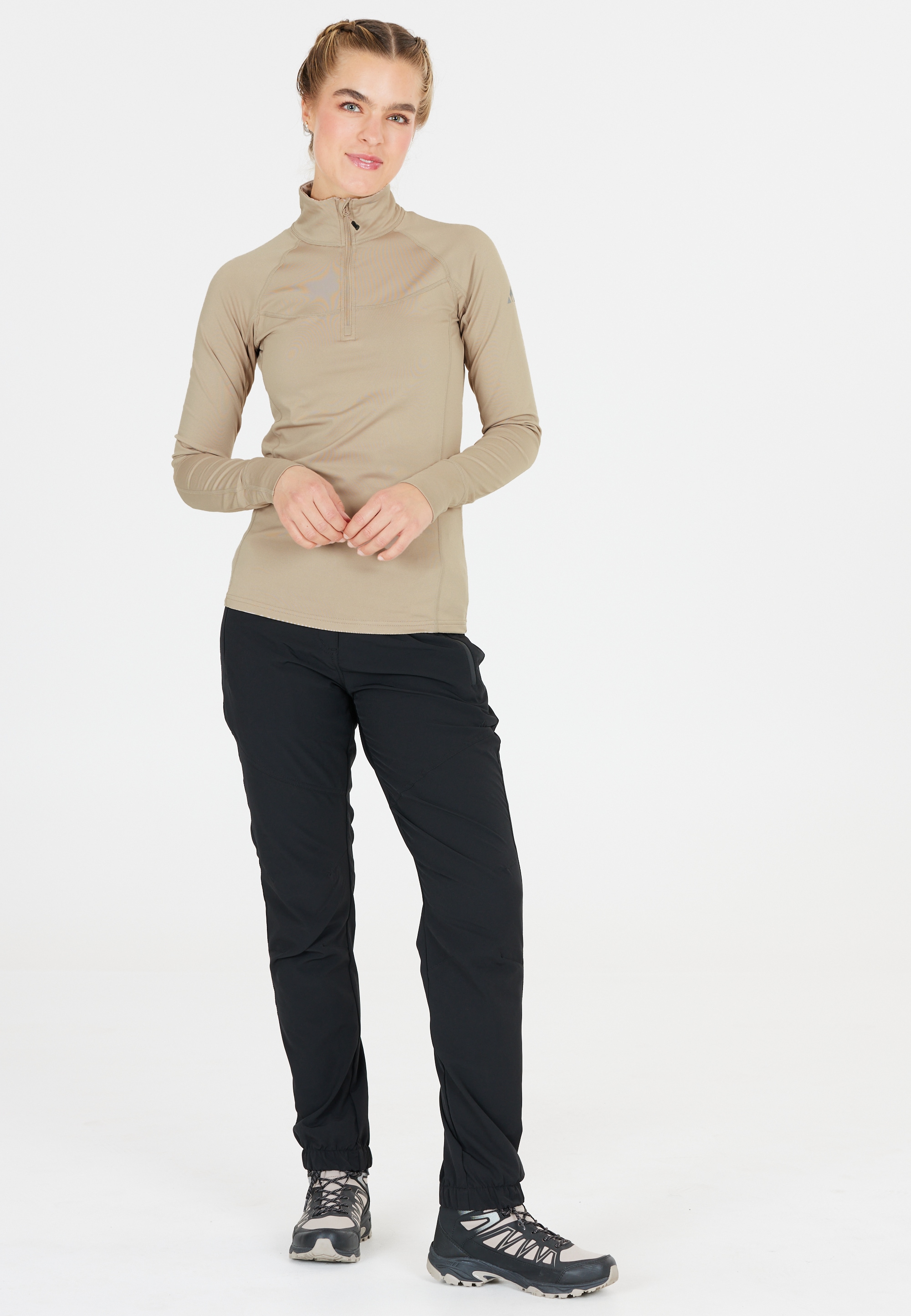 WHISTLER Langarmshirt »Blume«, (1 tlg.), mit Reißverschluss und Stehkragen