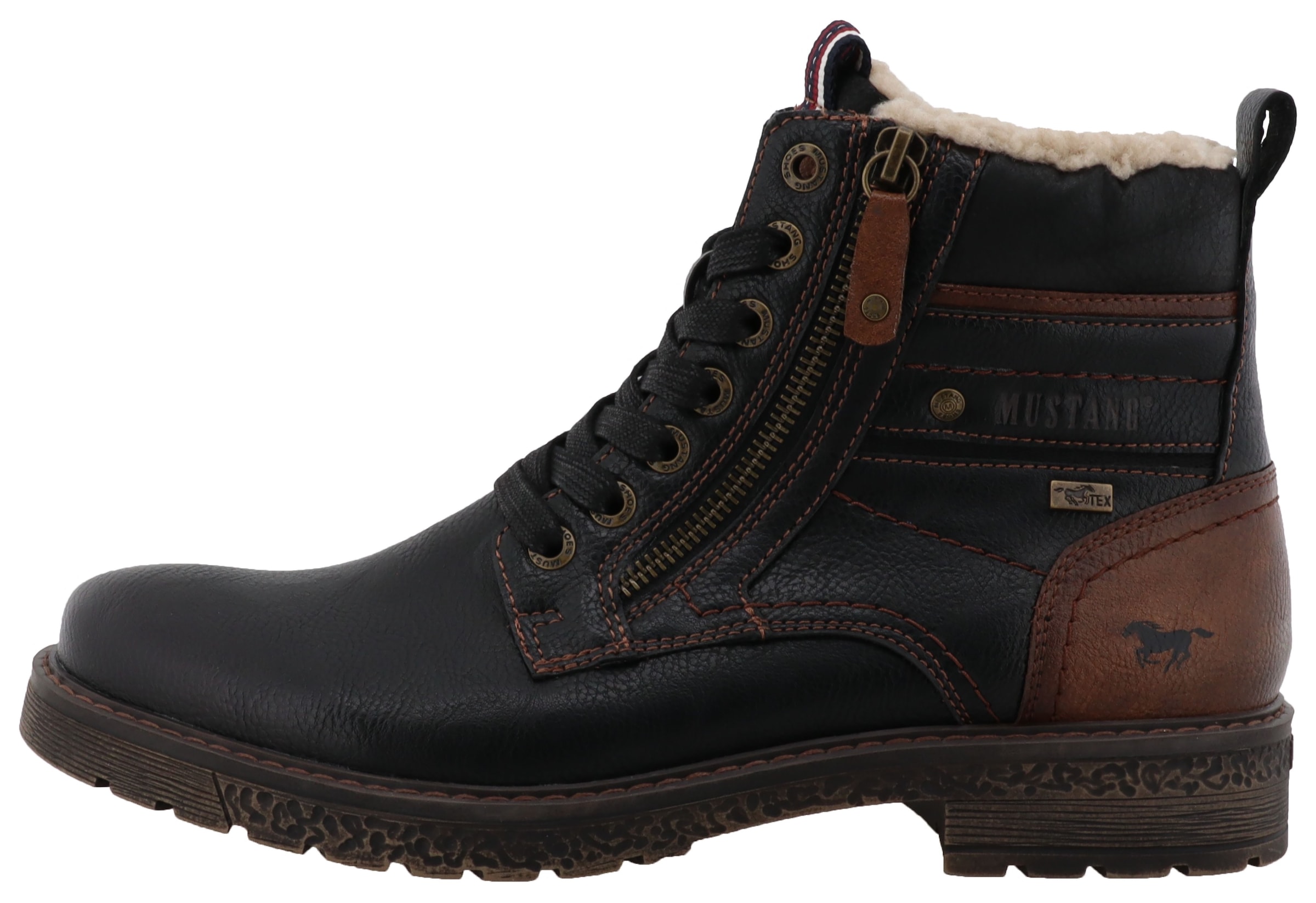 Mustang Shoes Winterstiefelette »Midor«  Schnürstiefel, Winterstiefel mit Warmfutter