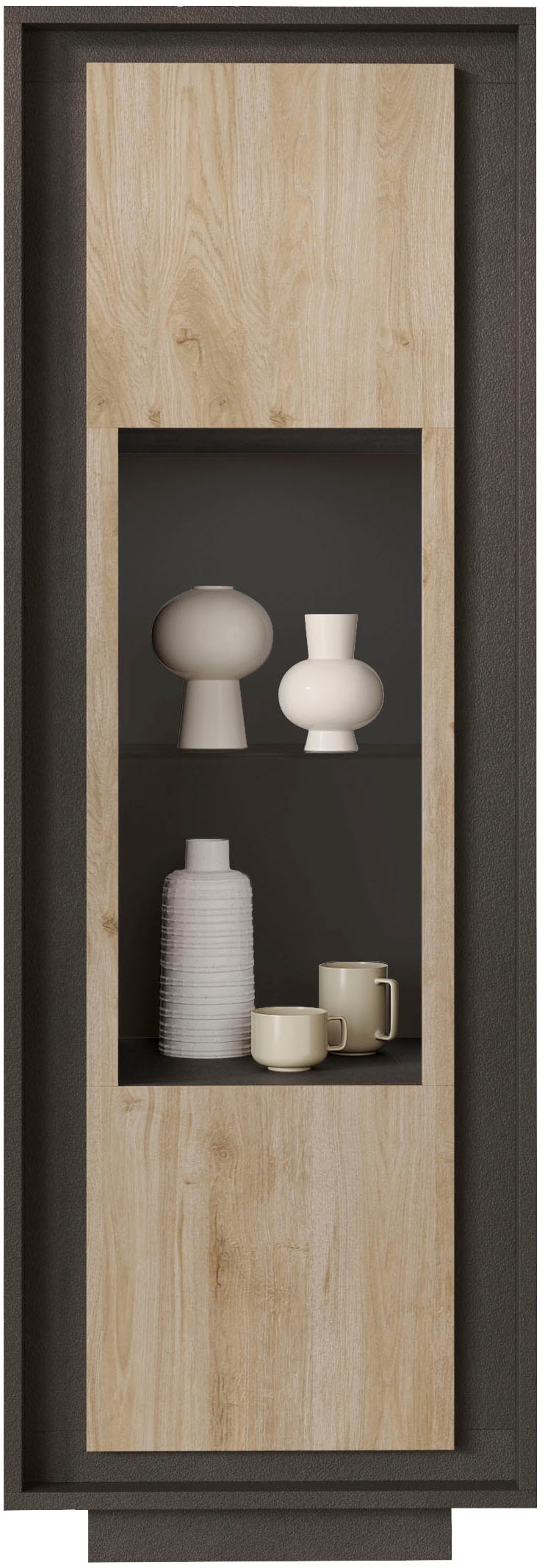 Home affaire Vitrine "Sky, B/H 67/197 cm, Vitrinenschrank/Standvitrine/Glasvitrine, 1 Tür" Softclosing, Korpus & Front 22 mm stark, Rahmen-Optik