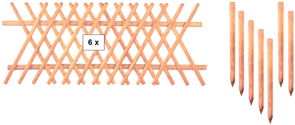 Tetzner & Jentzsch Gartenzaun "Jägerzaun Jefferson 4", 80 cm hoch, 6 Elemente für 15 Meter Zaun, mit 7 Pfosten