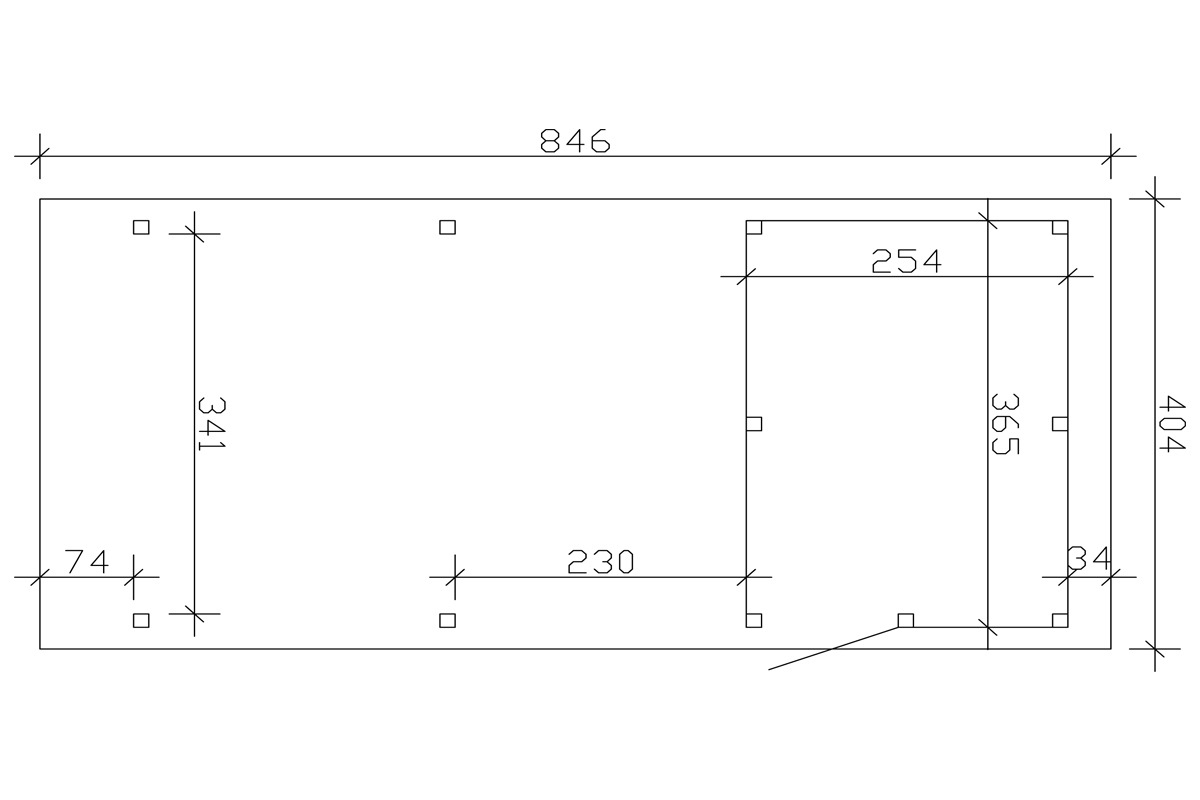 Skanholz Einzelcarport »Emsland«, Leimholz-Nordisches Fichtenholz, 341 cm, weiß