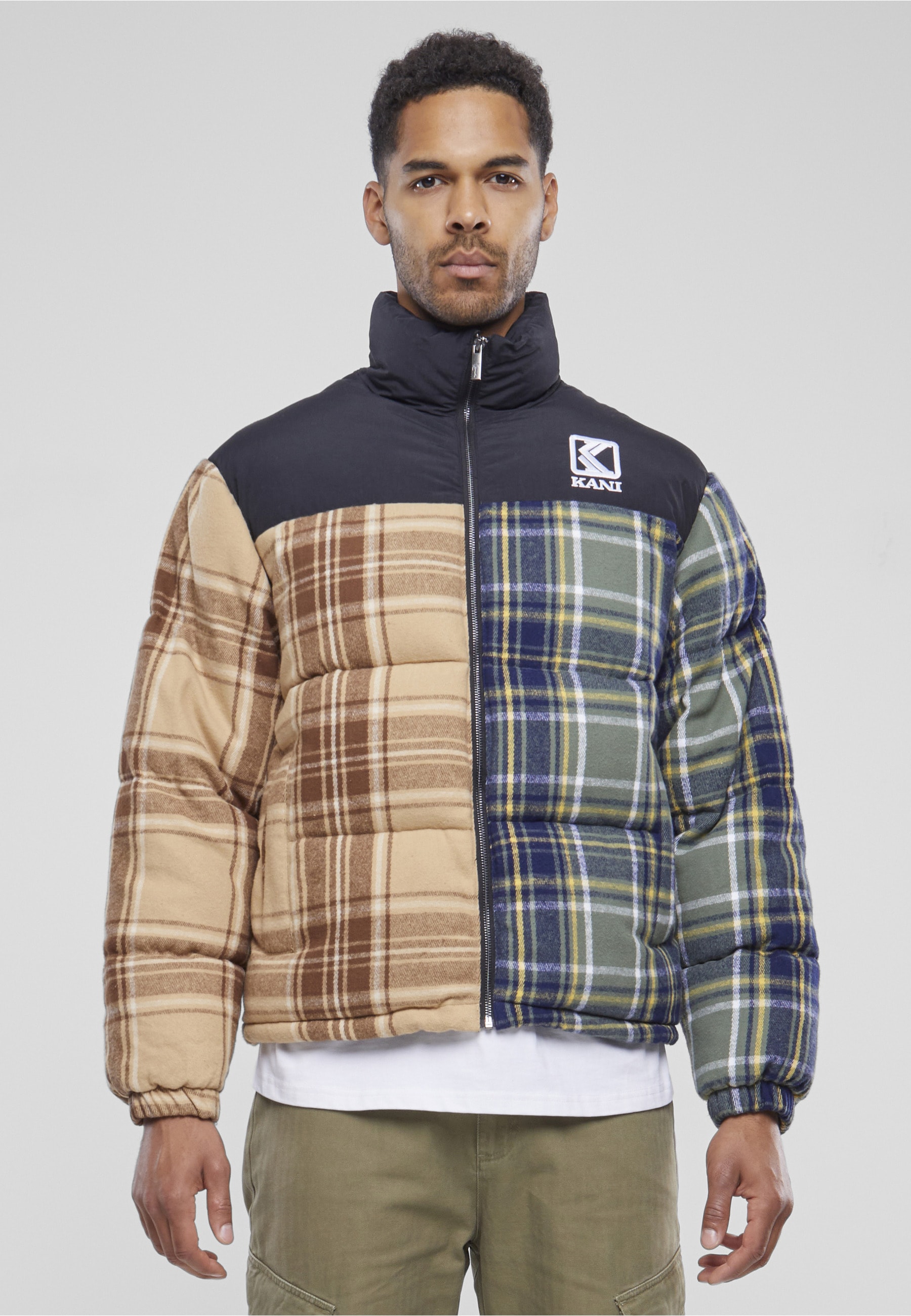 Karl Kani Winterjacke »Karl Kani Unisex KU233-007-1 KK OG Flannel Block Puffer Jacket« 1 Stk. tlg. ohne Kapuze