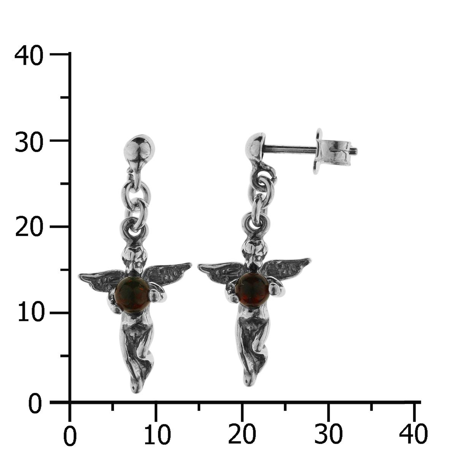 OSTSEE-SCHMUCK Paar Ohrhänger »- Engel - Silber 925/000 - Bernstein«