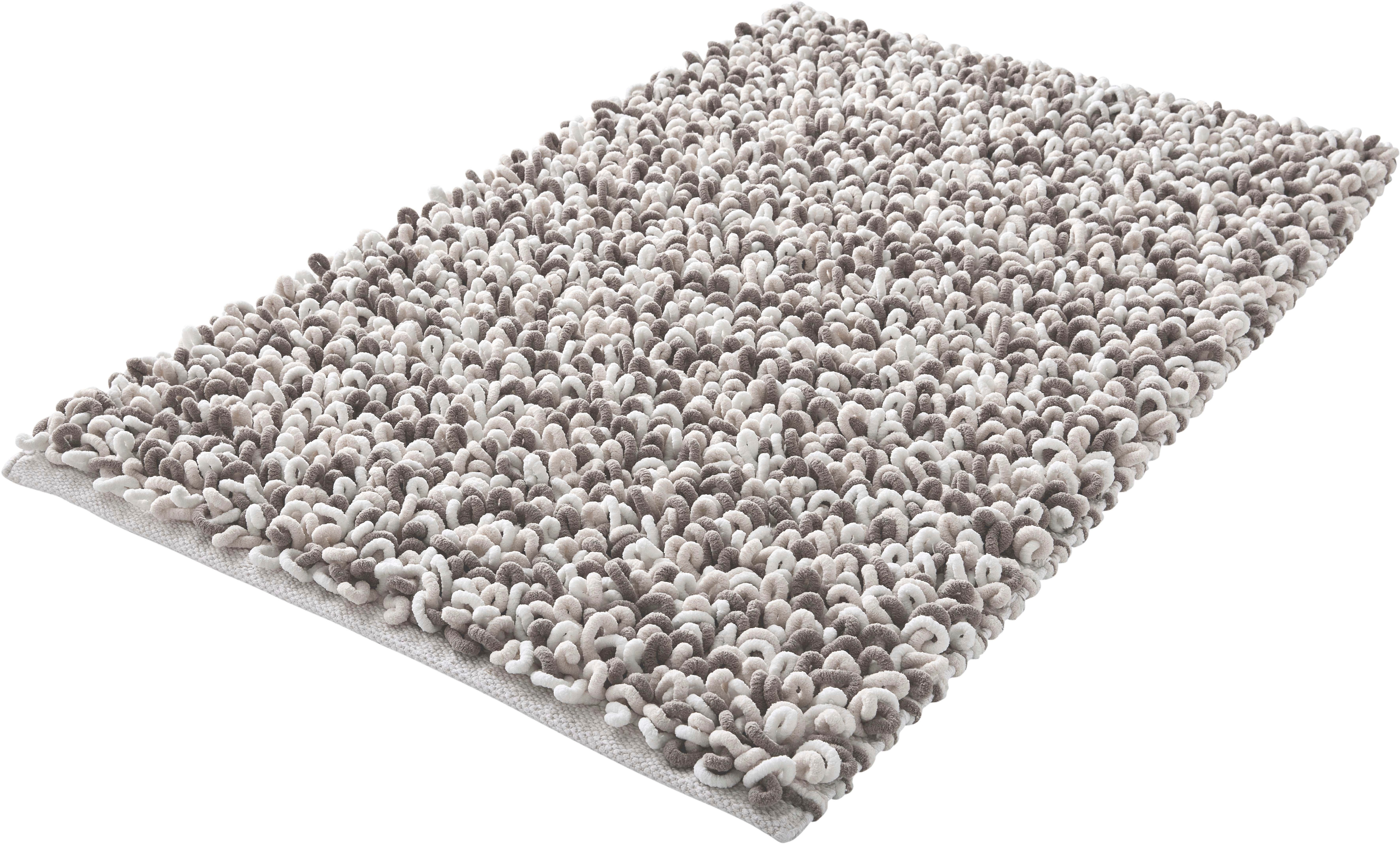 Kleine Wolke Badematte "Sling, Badvorleger, Badezimmer Teppich" Höhe 20 mm rutschhemmend beschichtet fußbodenheizungsgeeignet Badteppich, handgefertigt, 2 farbige Schlingenoptik