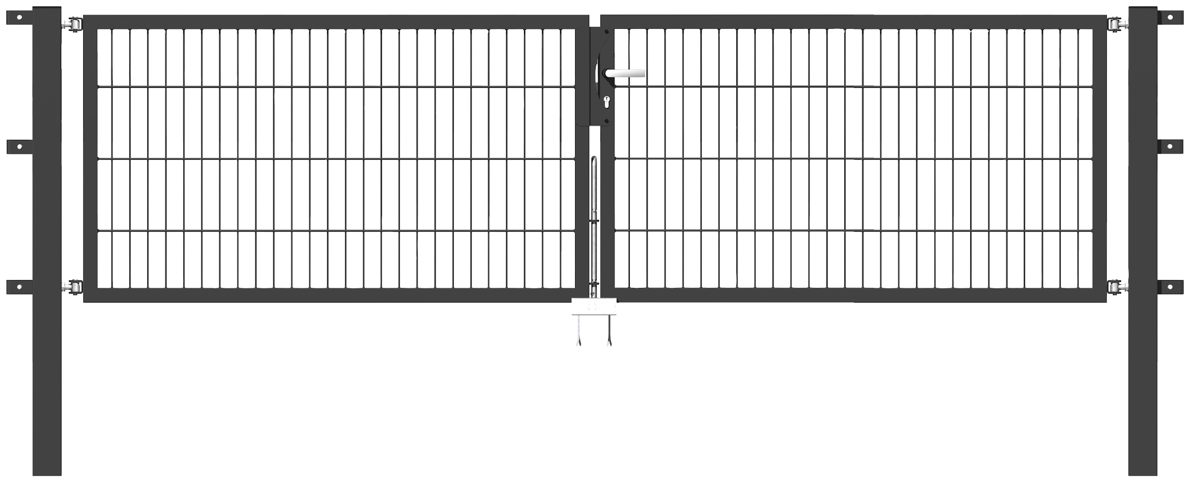 Metallzaun Doppeltor für Doppelstabmatte Anthrazit z. Einbeton. 160 cm x 40 günstig online kaufen