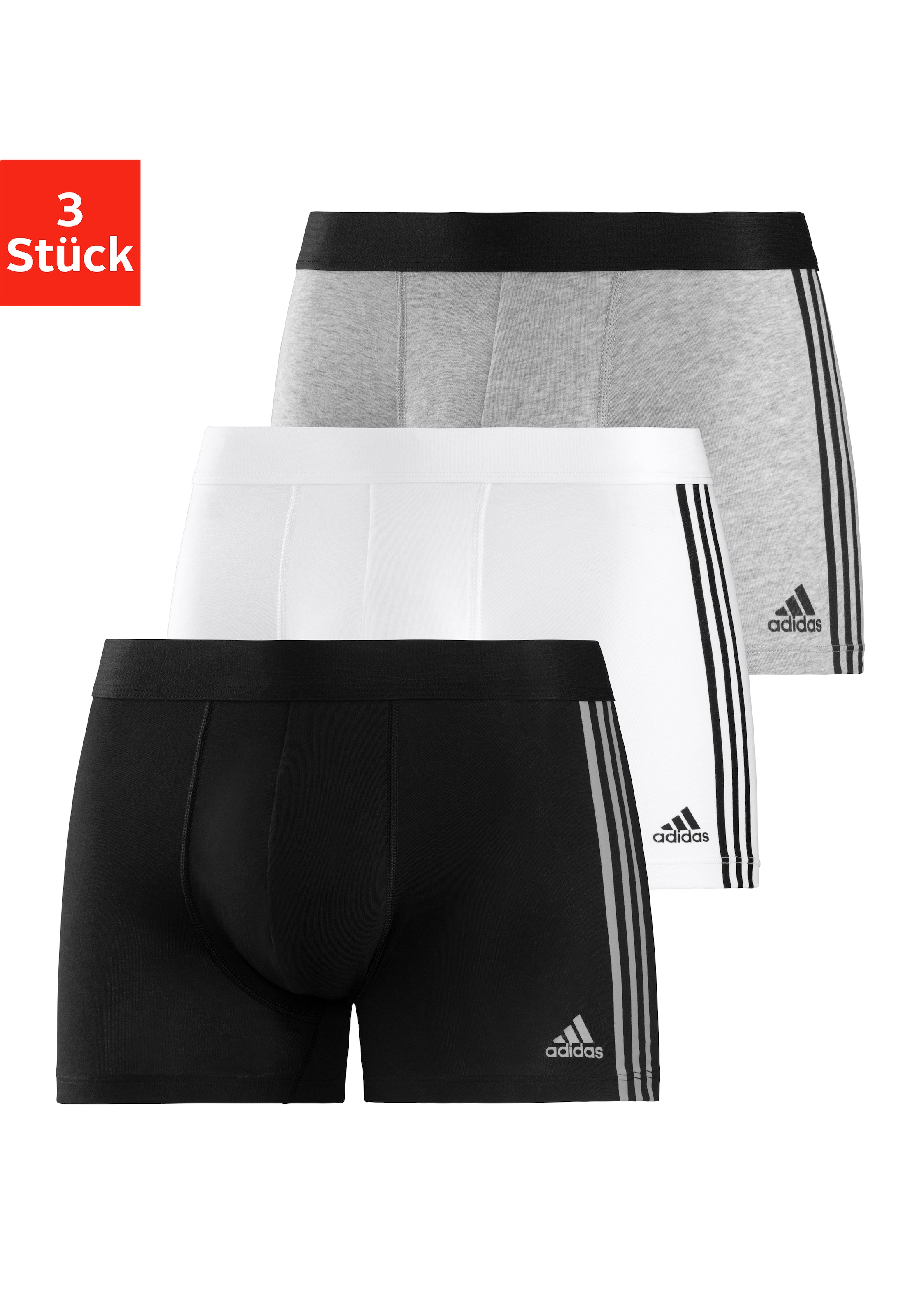 adidas Sportswear Boxer »"Active Flex Cotton"«, (3er-Pack), schnell trocknend und feuchtigkeitstransportierend