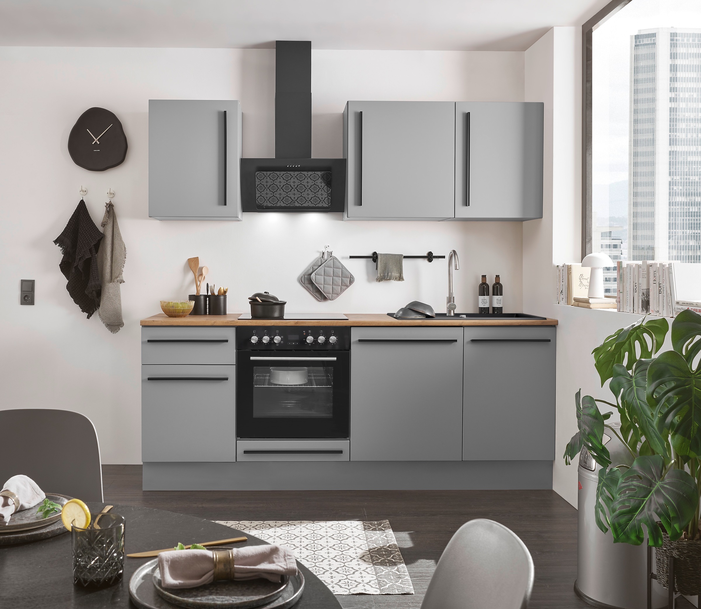 BASIC by Balculina Winkelküche »Denver, Küche BxHxT 220 x 211 x 60«, Breite 220 cm, wahlweise mit E-Geräten und Induktion