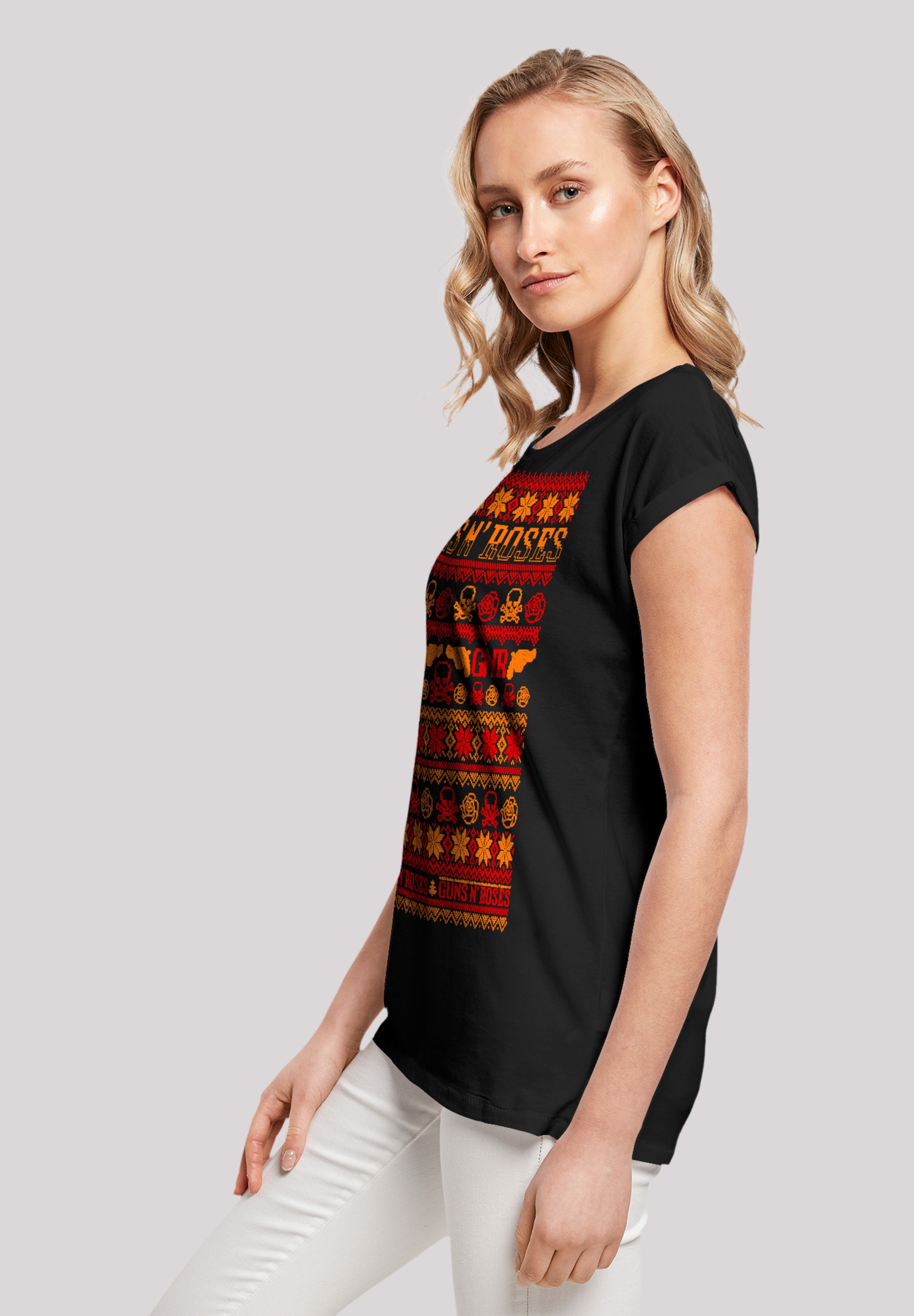 F4NT4STIC T-Shirt »Guns And Roses Christmas«, Premium Qualität