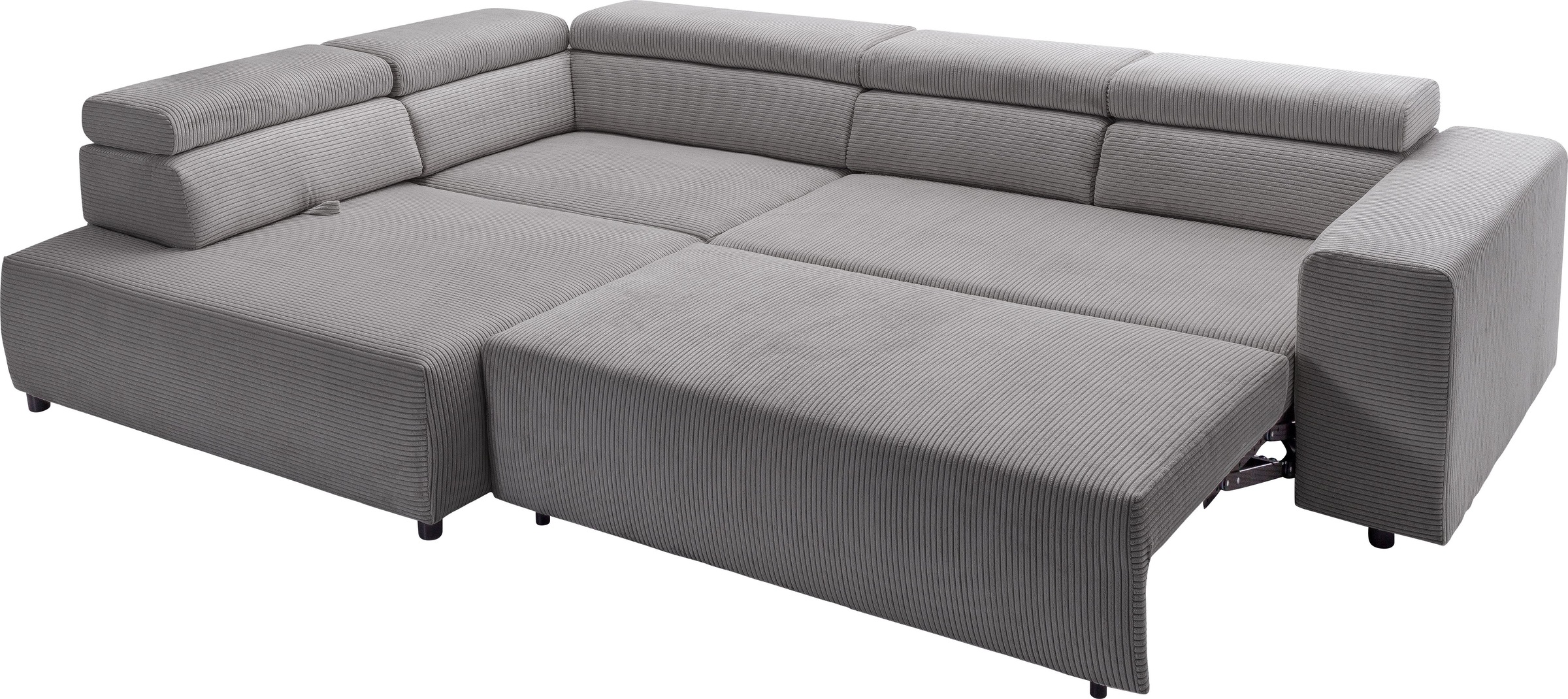 exxpo - sofa fashion Ecksofa »VITTORIO mit Komfortfunktionen, bequem und modern, Cord, L-Form«, inkl. Kopfteil- und Sitztiefenverstellung, wahlweise mit Bettfunktion