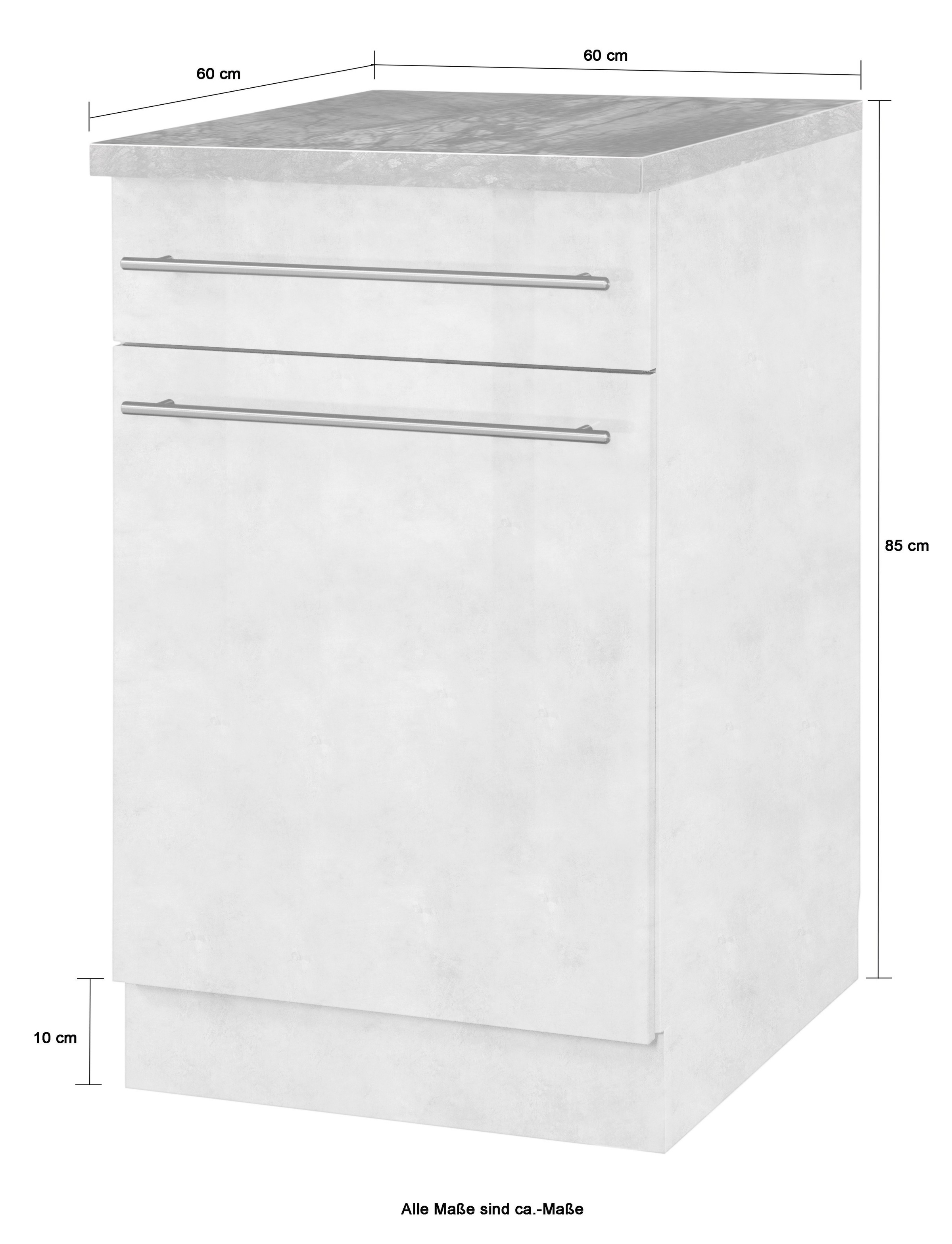 wiho Küchen Unterschrank »Chicago«, 60 cm breit, 1 Schubkasten und 1 Tür
